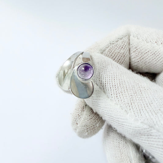 Vintage 1950-60s. Sterling Silver Amethyst Ring.