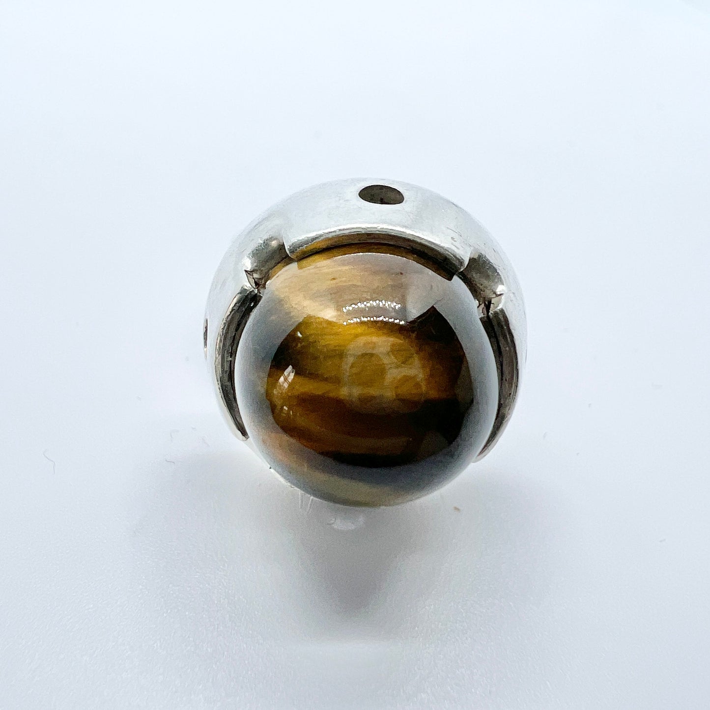 Finland 1960-70s. Solid Silver Tiger's Eye Ring.