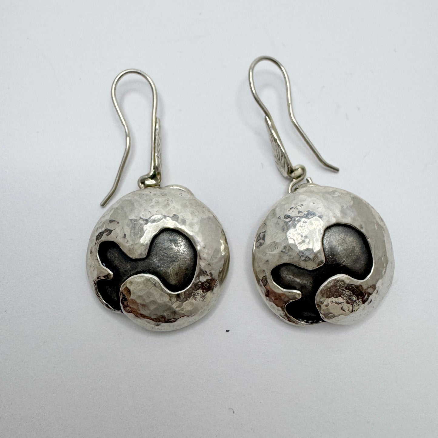 Bernd Janusch, Sweden. Vintage Sterling Silver Earrings.