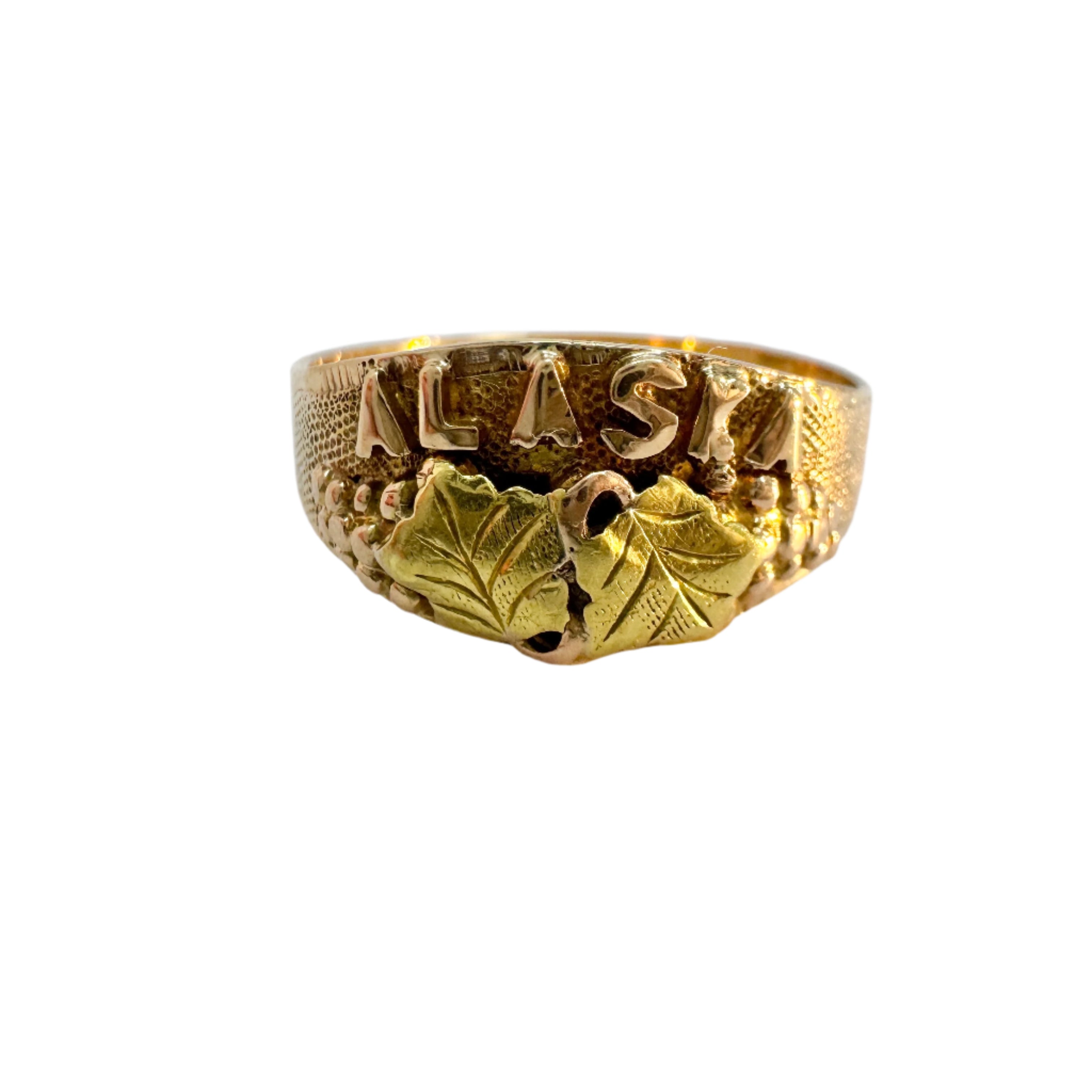 Vintage Solid 14K Gold Alaska Klondike Tourist Ring – T Niklasson