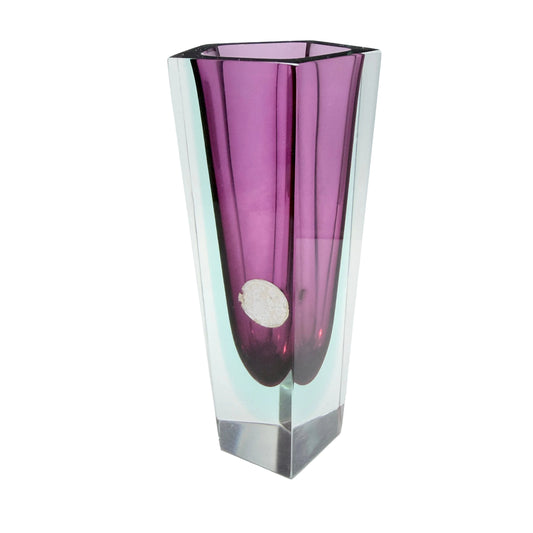 Attr. Flavio Poli, Murano Italy ca 1950s. Vintage Sommerso Glass Vase.