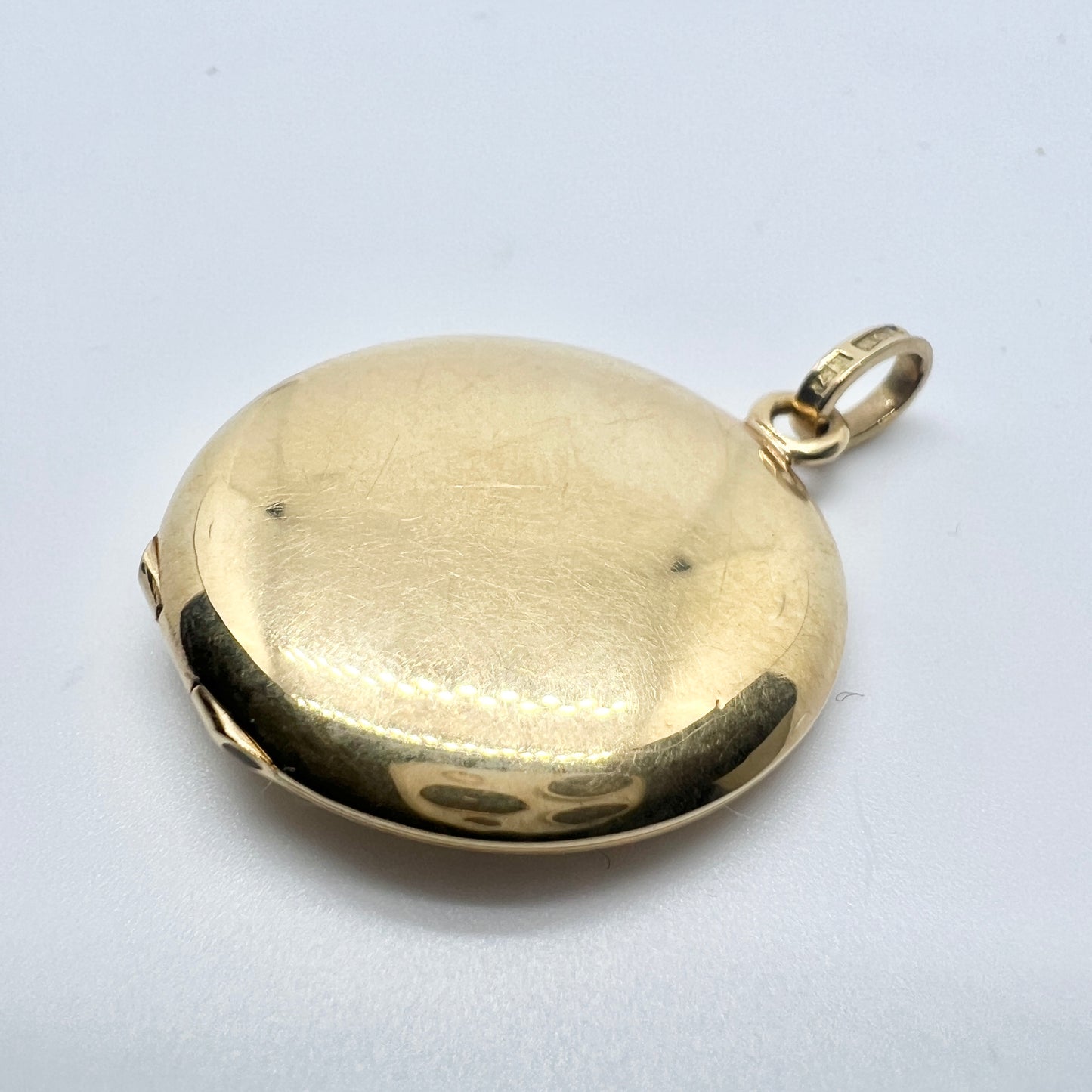 G Dahlgren, Sweden 1915. Antique 18k Gold Seed Pearl Locket Pendant.