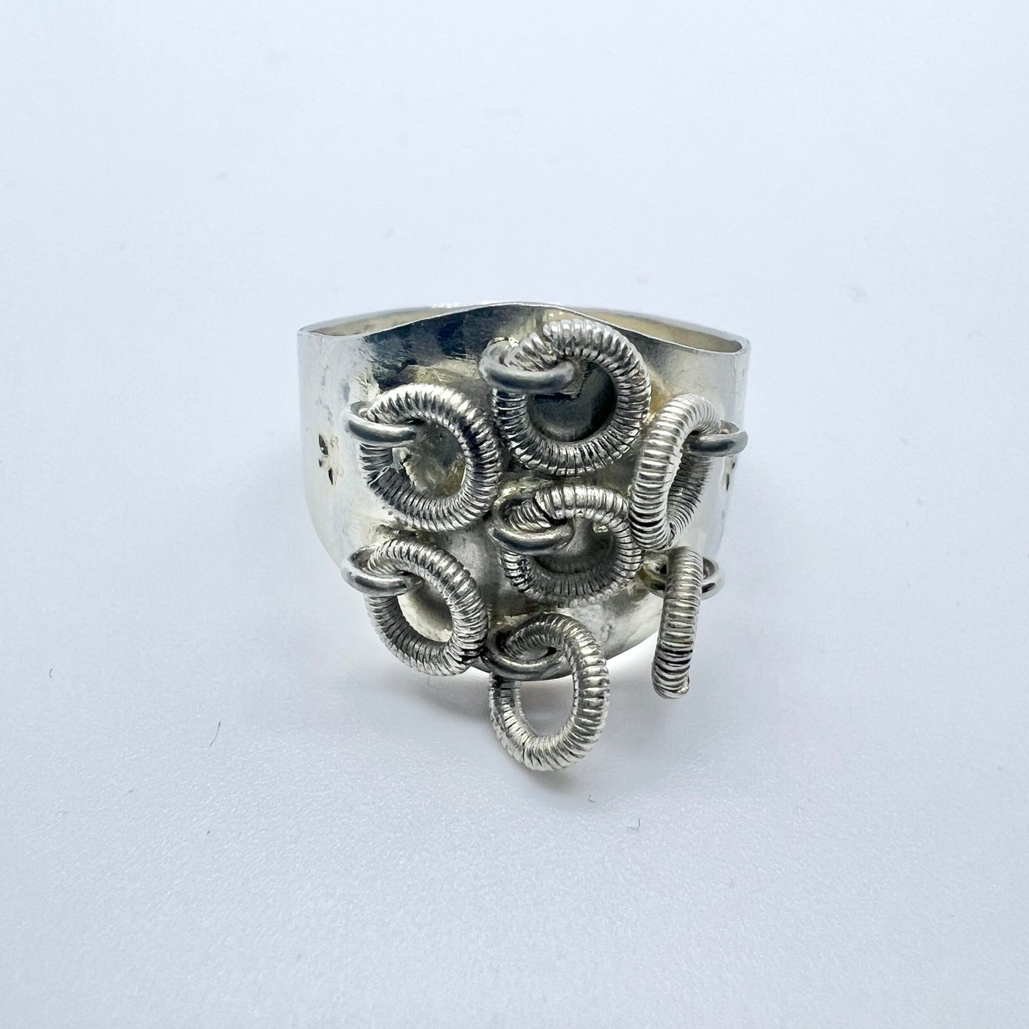 Bernhard Herz, Sweden 1904. Antique Silver Traditional Sami Laplander Ring.