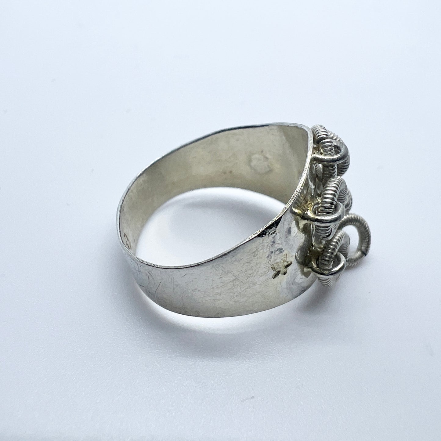 Bernhard Herz, Sweden 1904. Antique Silver Traditional Sami Laplander Ring.