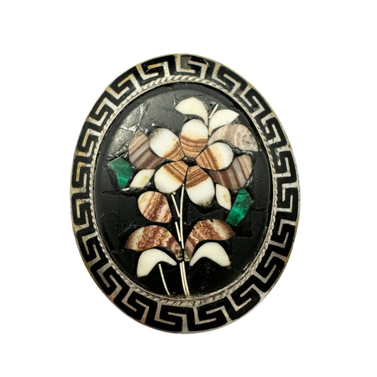 Italy. Antique Pietra Dura Brooch.