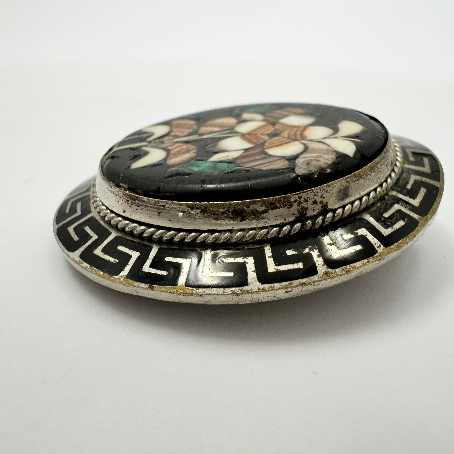 Italy. Antique Pietra Dura Brooch.