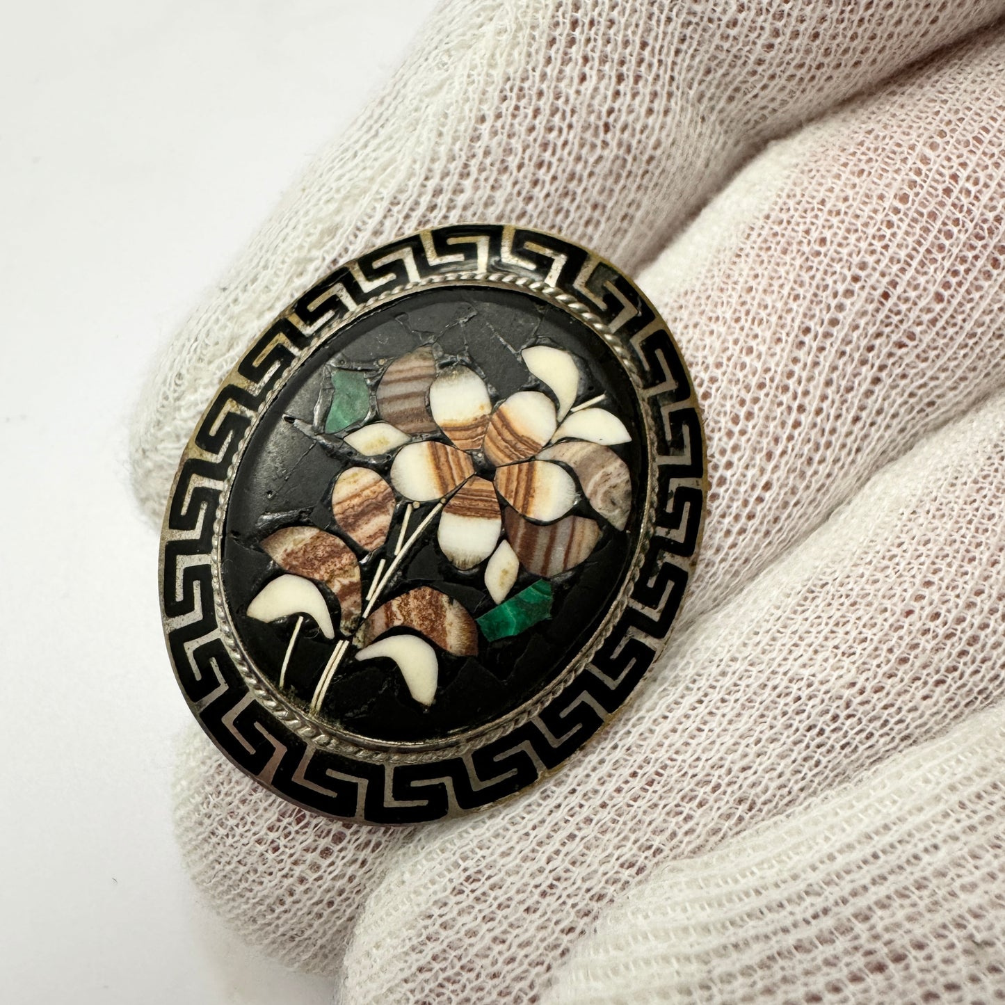 Italy. Antique Pietra Dura Brooch.