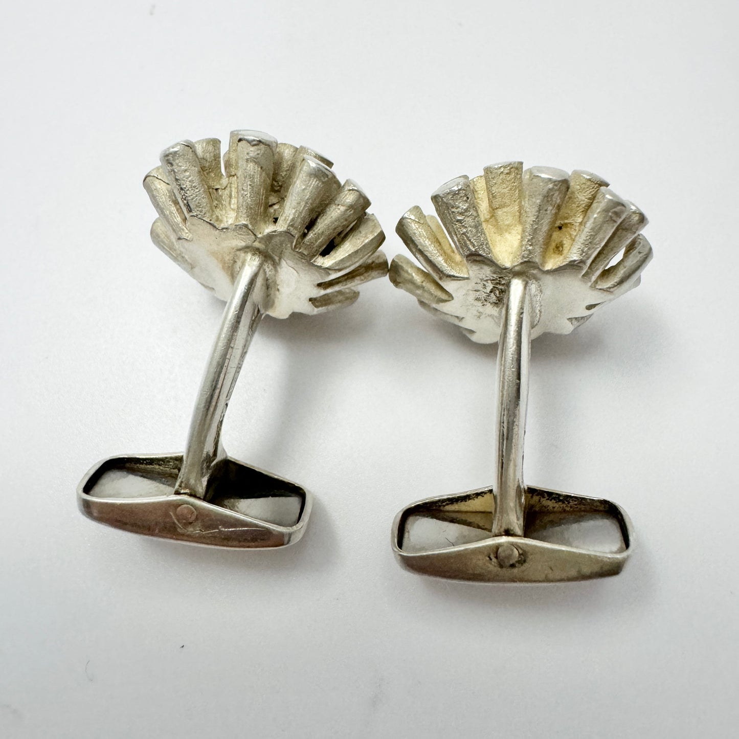 Reino Olavi Saastamoinen, Finland 1963. Vintage Space Age Solid Silver Cufflinks.