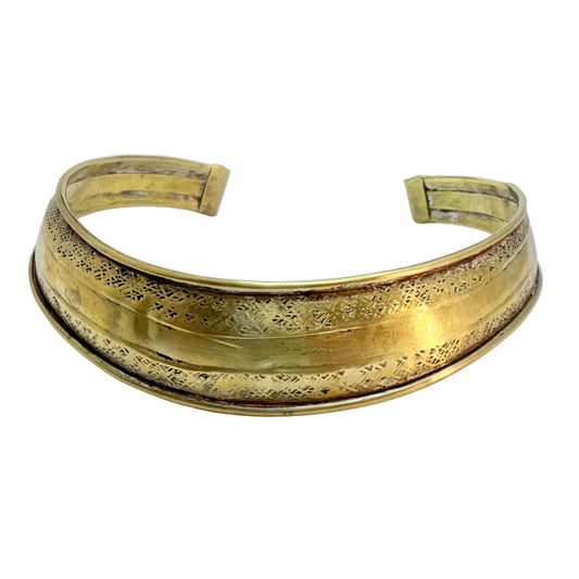 Vintage / Antique Brass Neck-cuff Necklace.