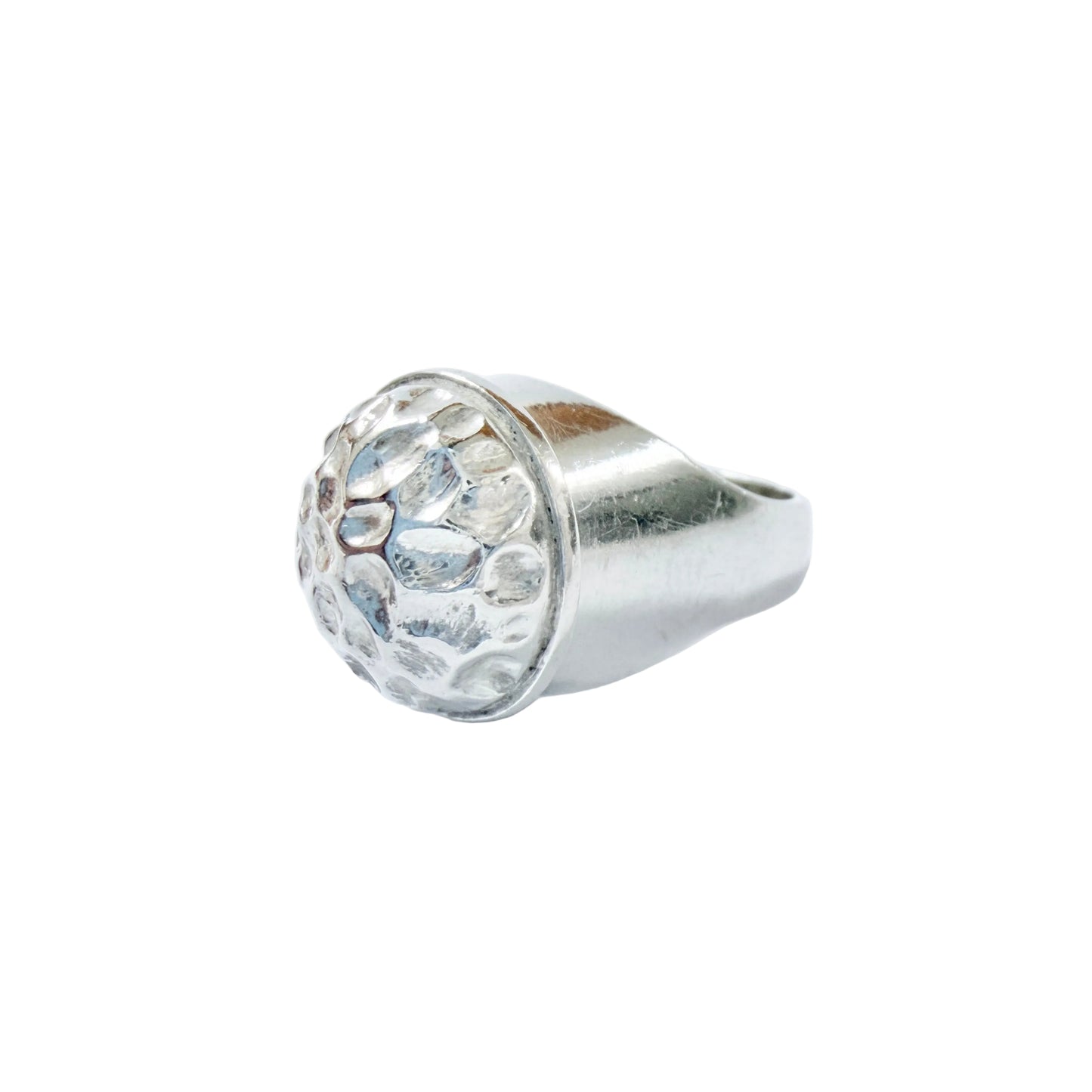 Kaplan, Sweden 1965. Vintage Sterling Silver Space Age Moon Surface Ring.