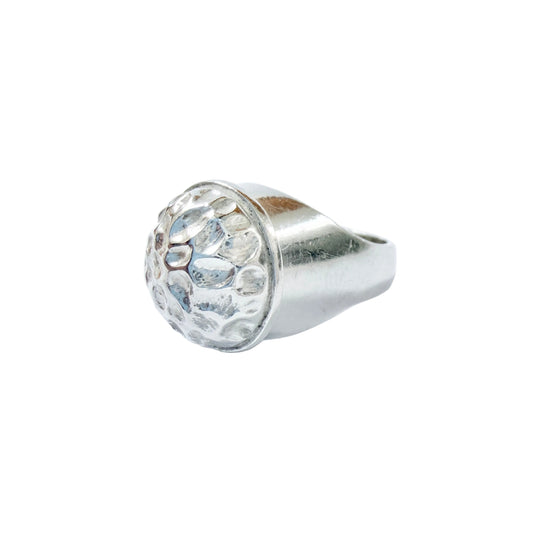 Kaplan, Sweden 1965. Vintage Sterling Silver Space Age Moon Surface Ring.