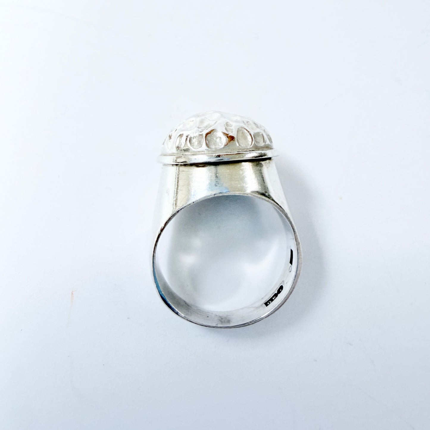 Kaplan, Sweden 1965. Vintage Sterling Silver Space Age Moon Surface Ring.