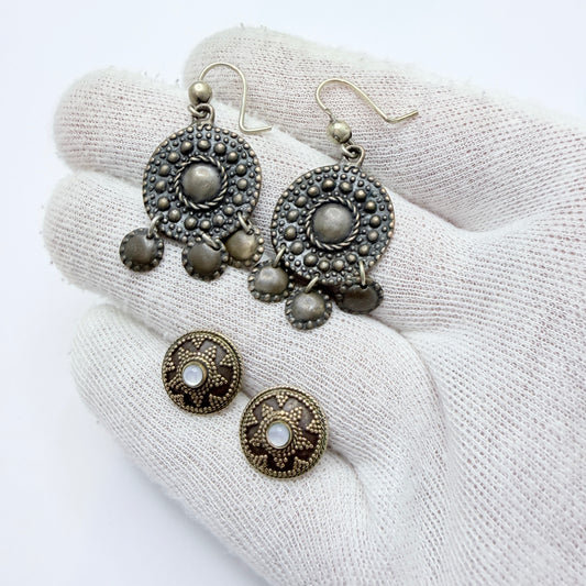 Two Pair of Bronze Earrings. Prob. Scandinavia.