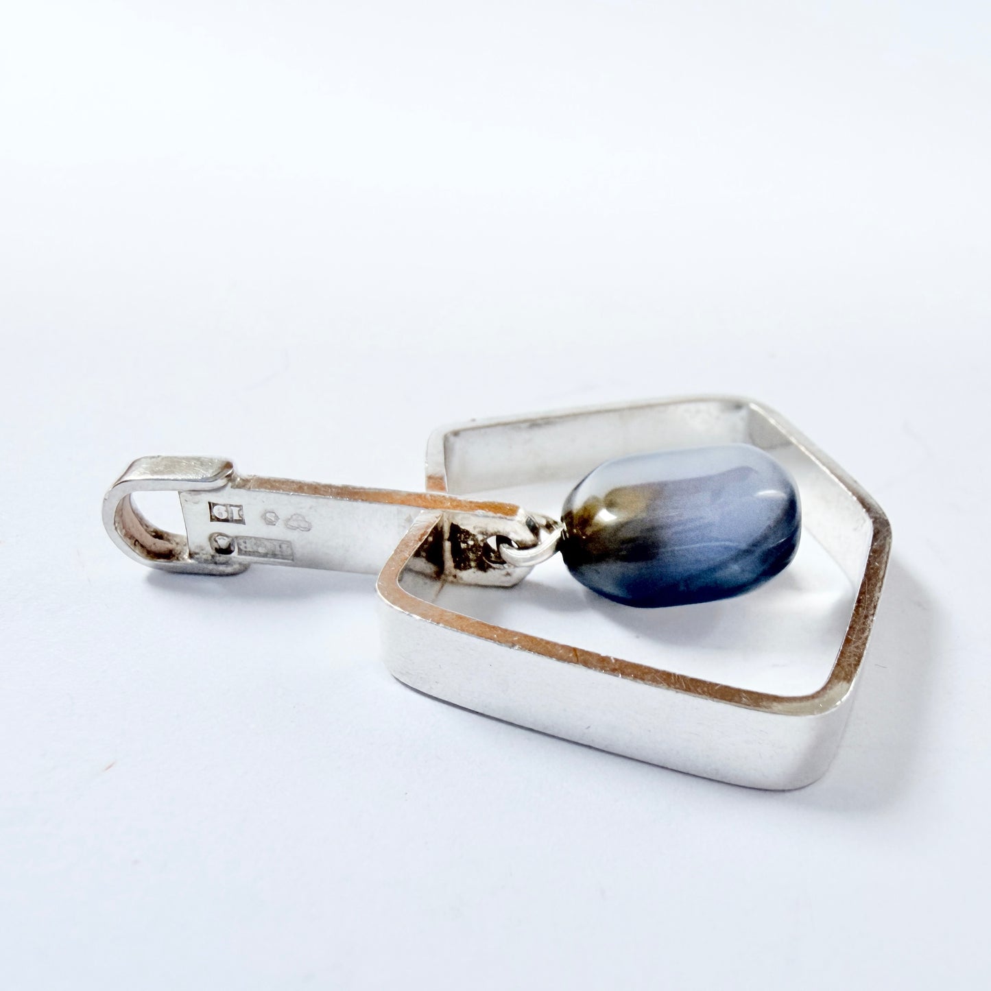 Hedbergs, Sweden 1959. Vintage Sterling Silver Chalcedony Pendant.