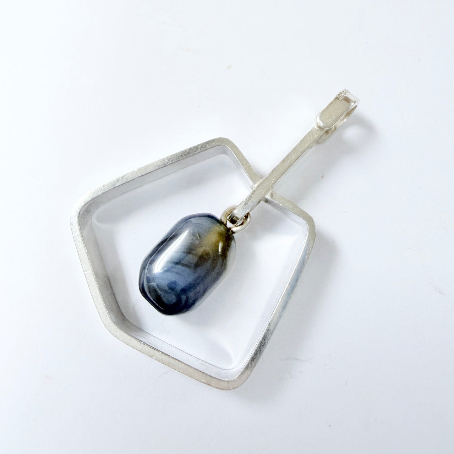 Hedbergs, Sweden 1959. Vintage Sterling Silver Chalcedony Pendant.