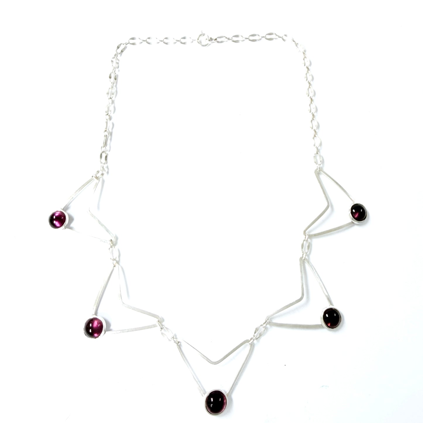 Alton, Sweden 1958. Vintage Sterling Silver Paste Stone Necklace.