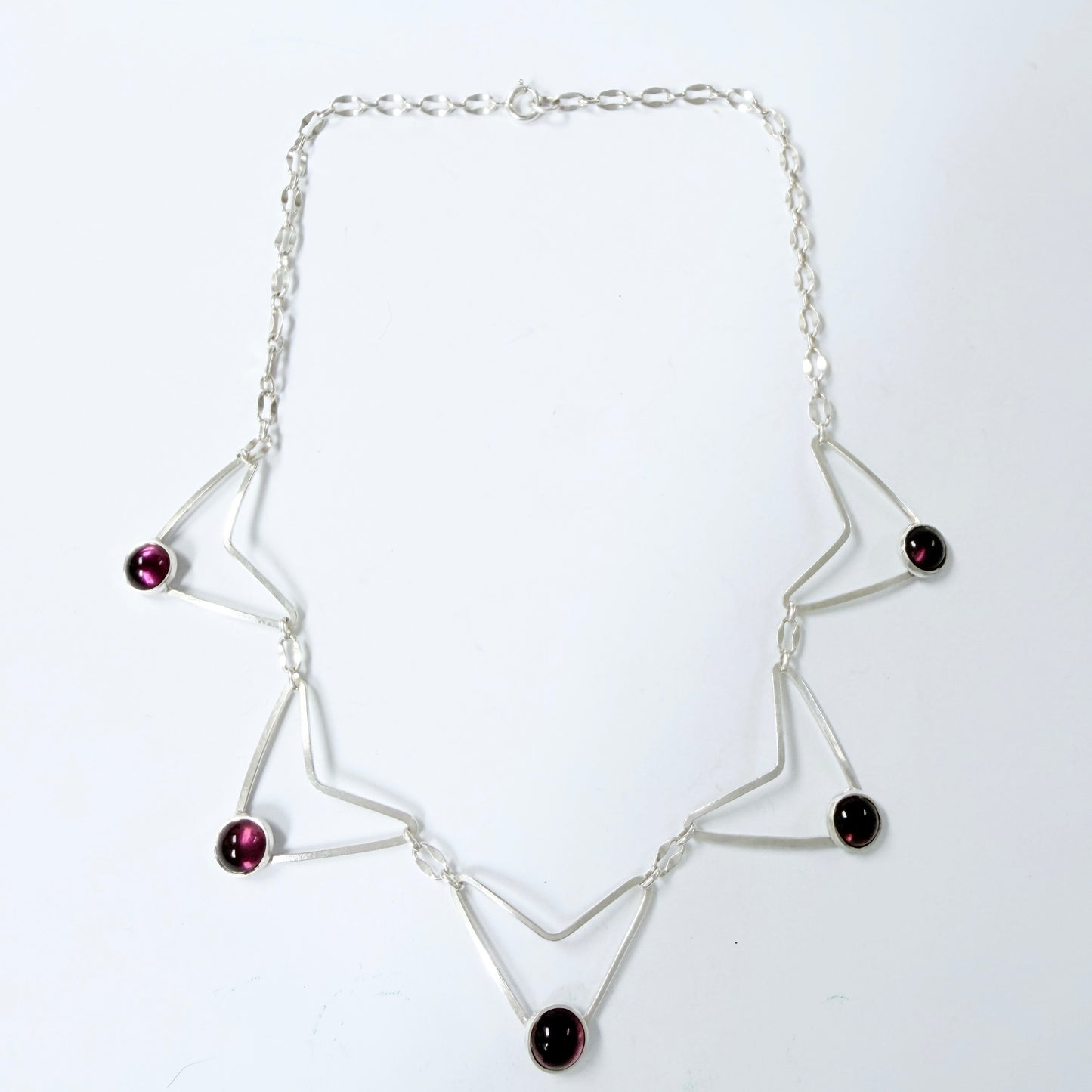 Alton, Sweden 1958. Vintage Sterling Silver Paste Stone Necklace.