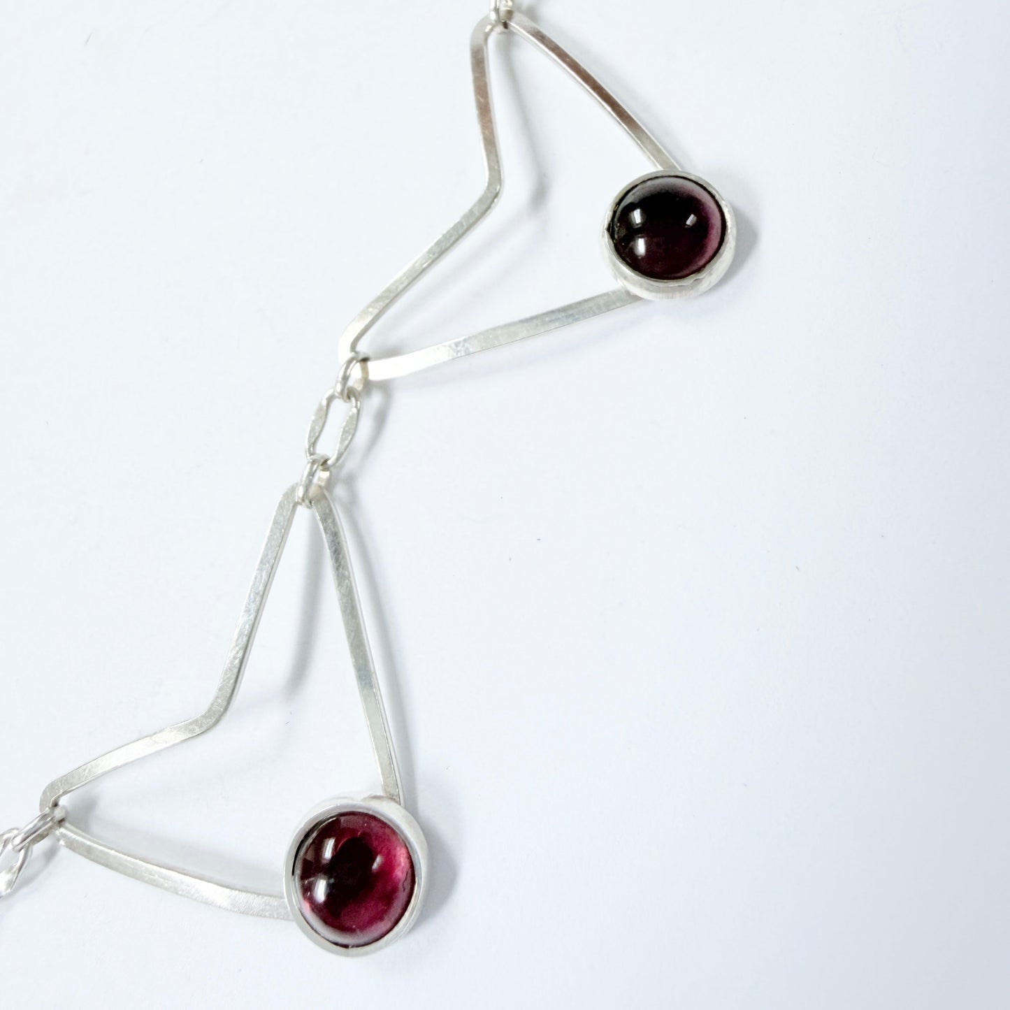 Alton, Sweden 1958. Vintage Sterling Silver Paste Stone Necklace.