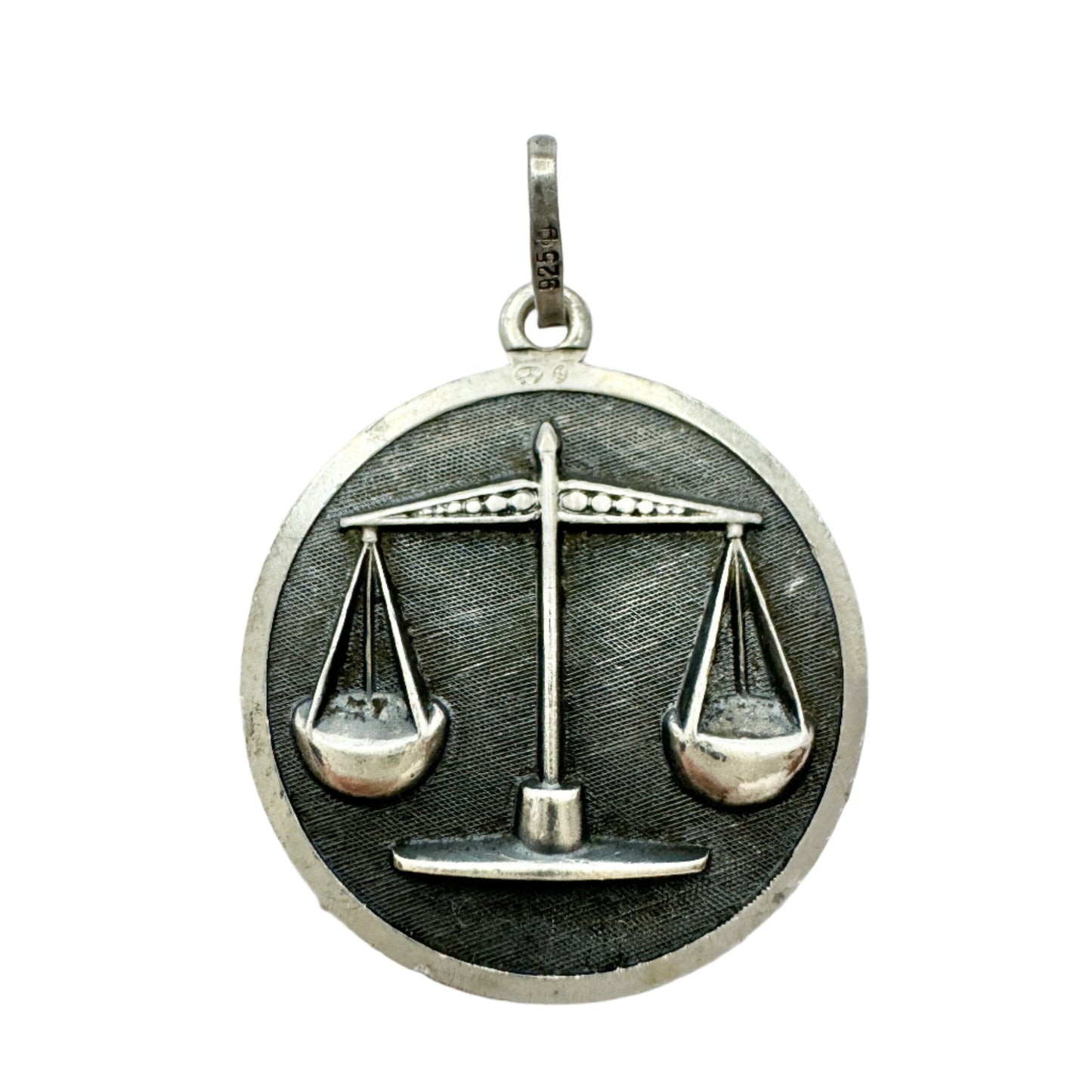 Ole Nicolai Olberg, Norway c 1940s. Vintage Sterling Silver Zodiac Libra Pendant.