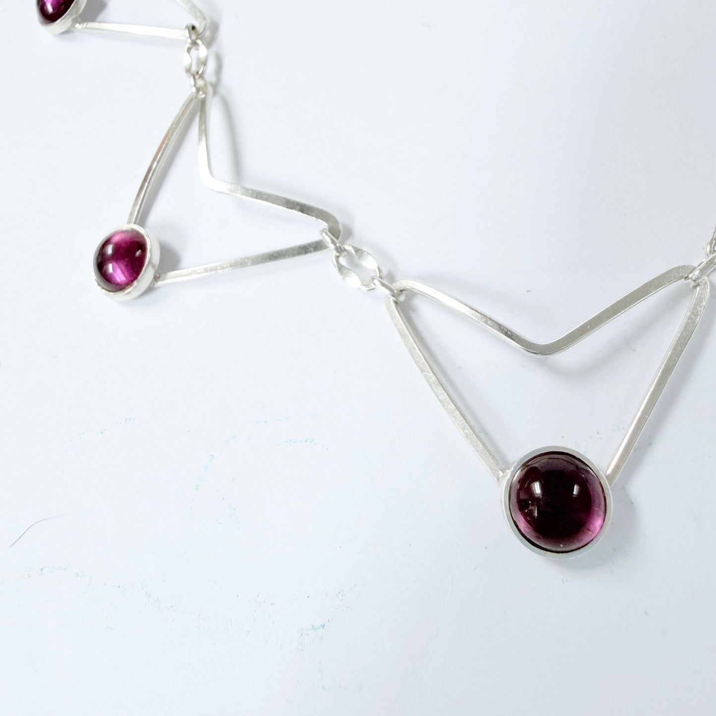 Alton, Sweden 1958. Vintage Sterling Silver Paste Stone Necklace.
