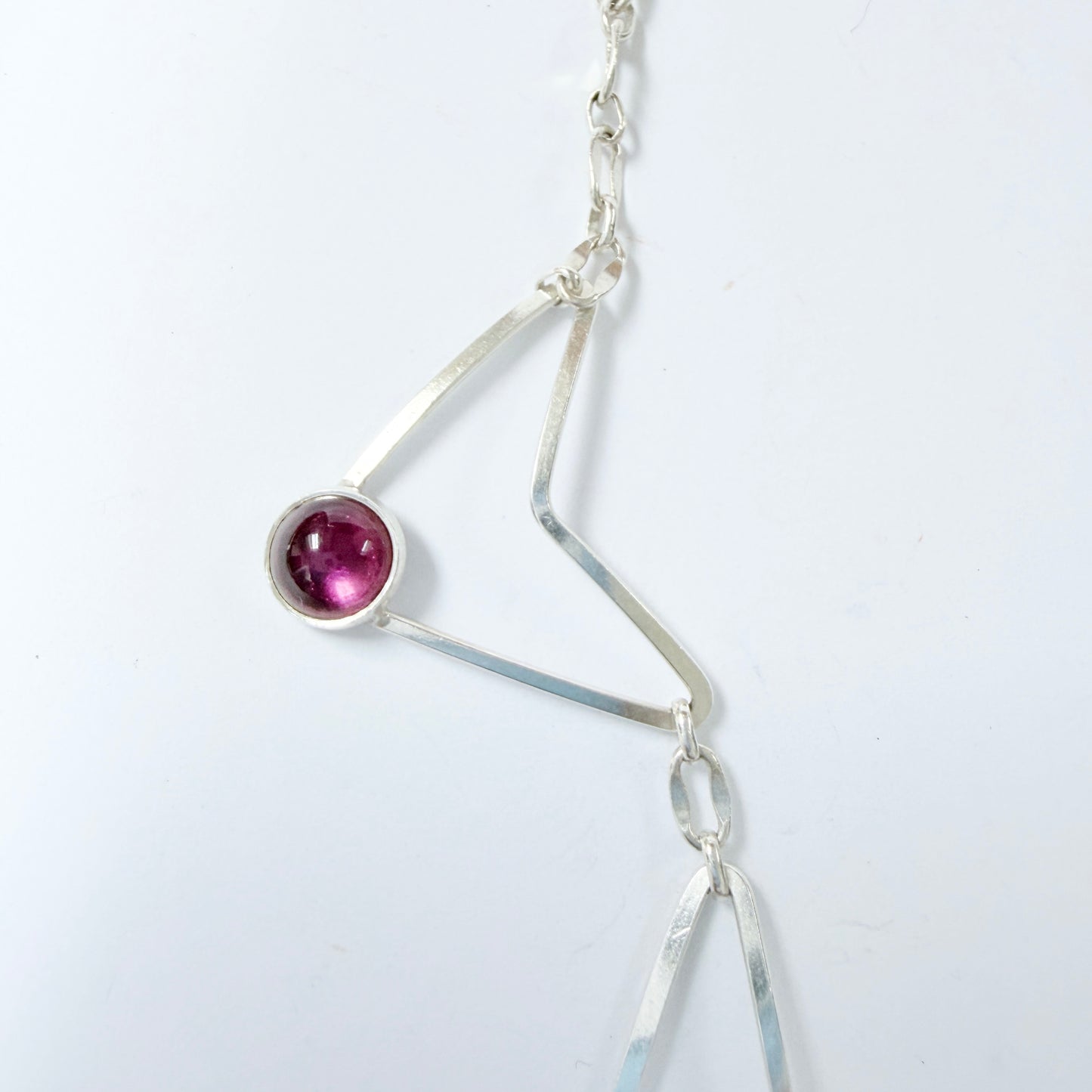 Alton, Sweden 1958. Vintage Sterling Silver Paste Stone Necklace.