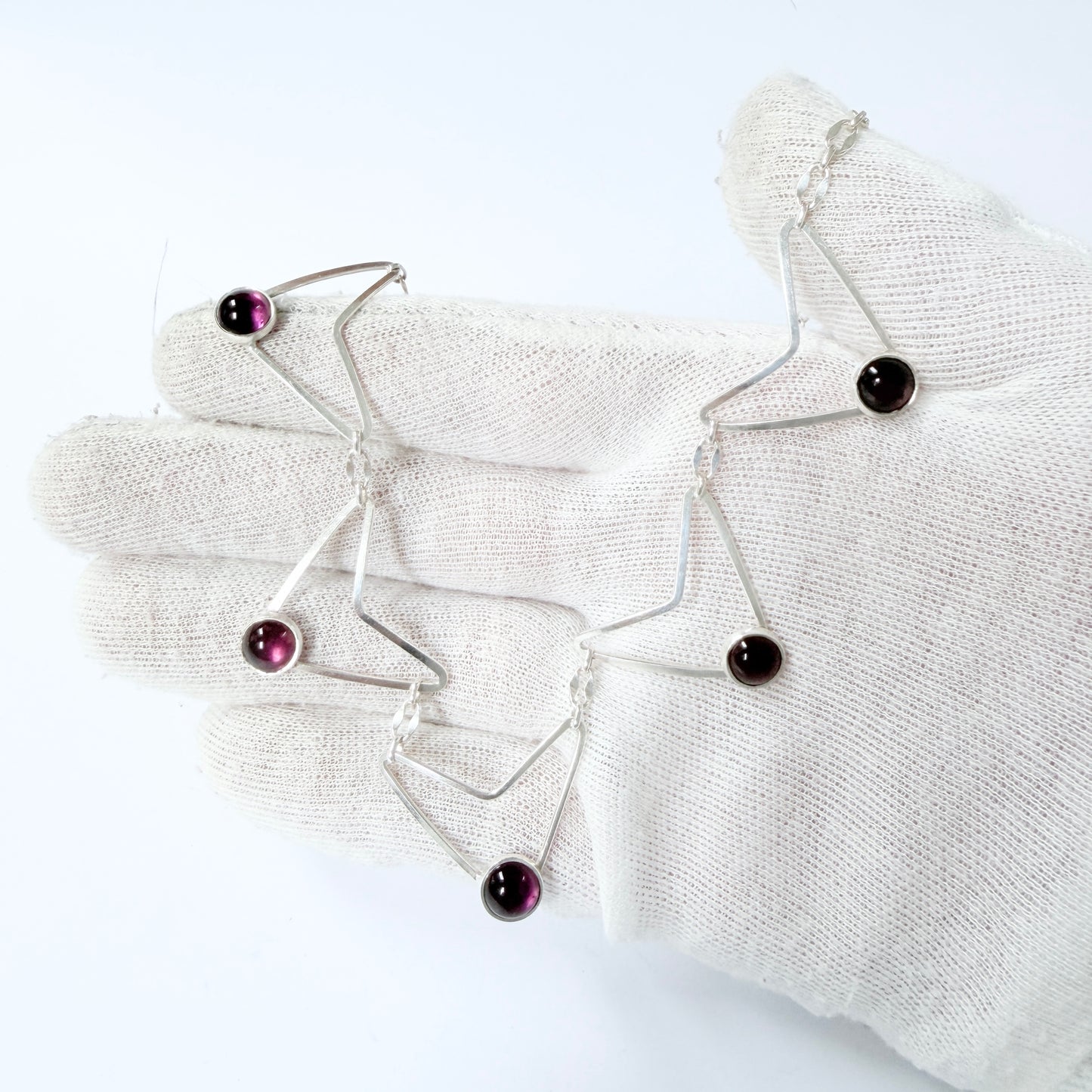 Alton, Sweden 1958. Vintage Sterling Silver Paste Stone Necklace.