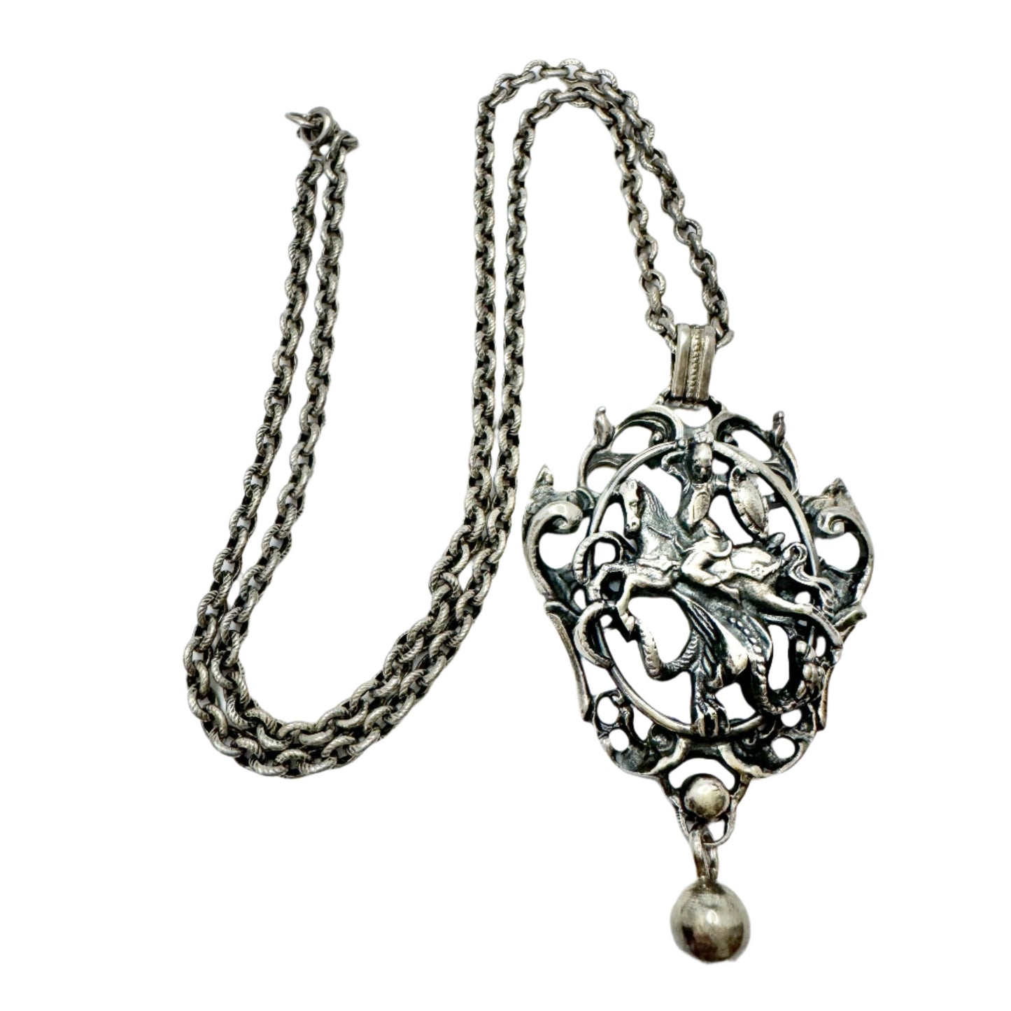 Linz, Austria. Chunky Vintage Sterling Silver Pendant Necklace.