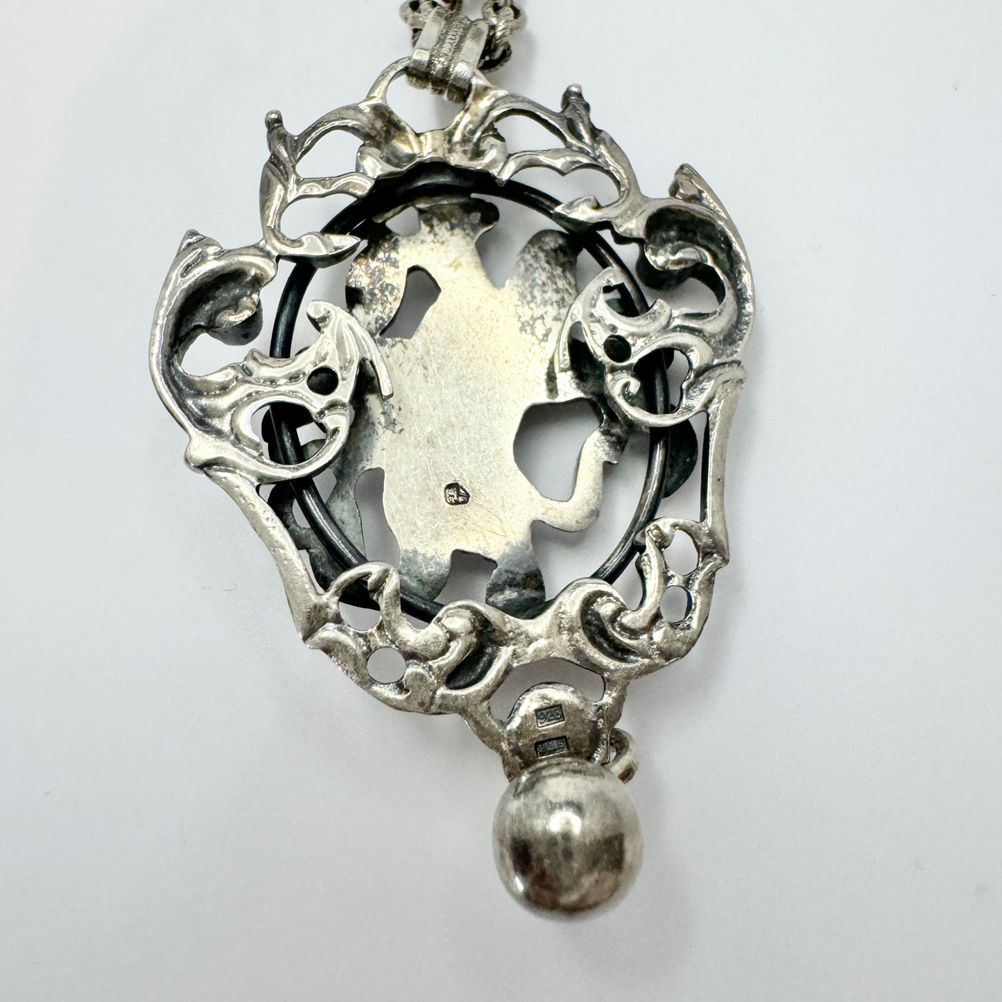 Linz, Austria. Chunky Vintage Sterling Silver Pendant Necklace.