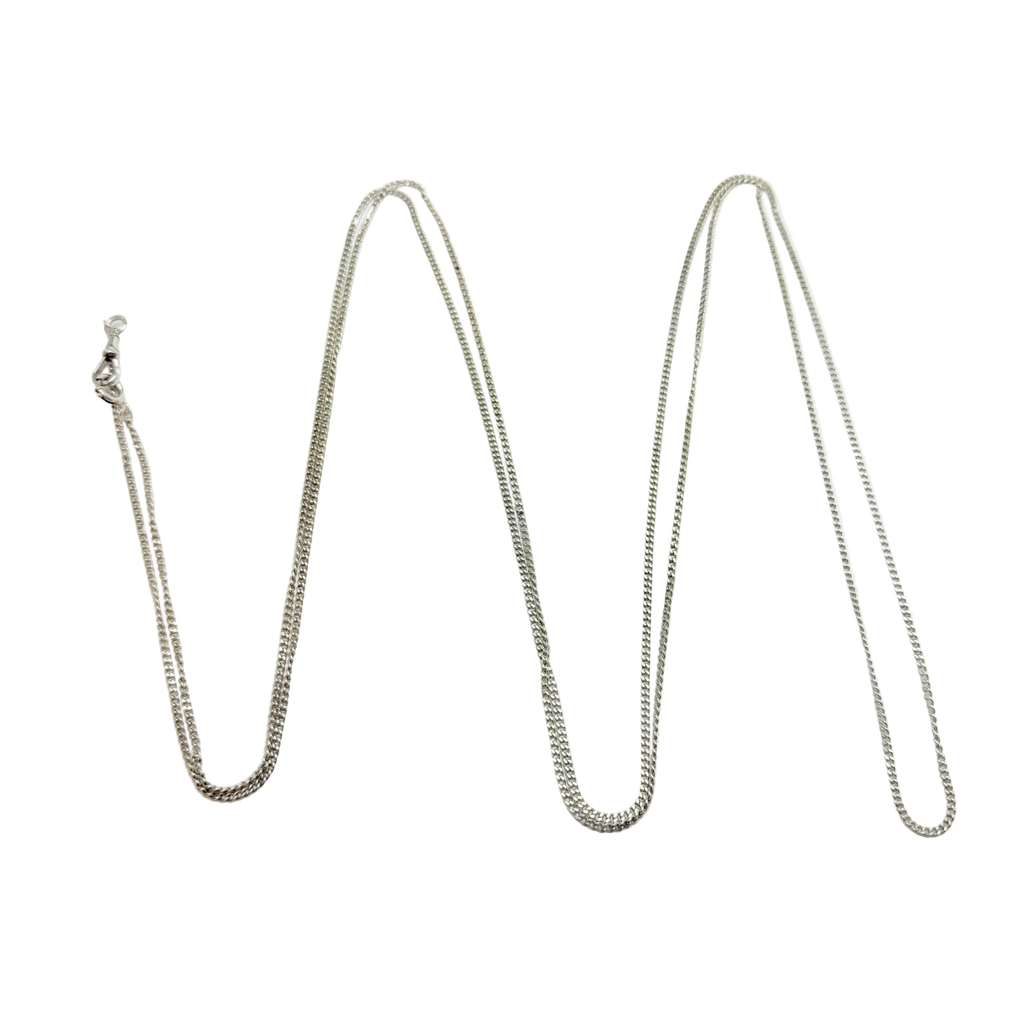 Antique Solid Silver 67" /  170cm Longuard Chain Necklace