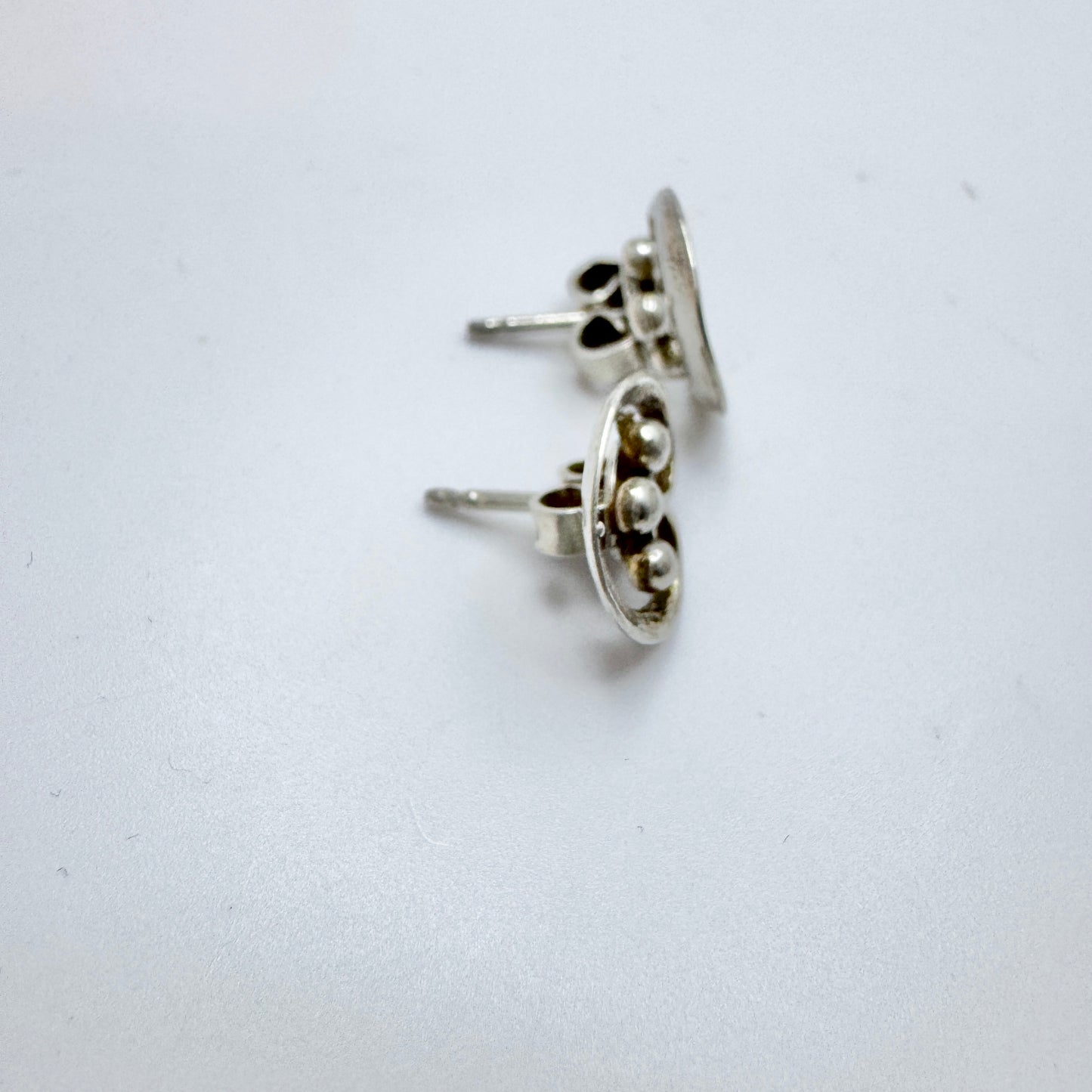 Alton, Sweden ca 1960. Vintage Solid Silver Earrings.