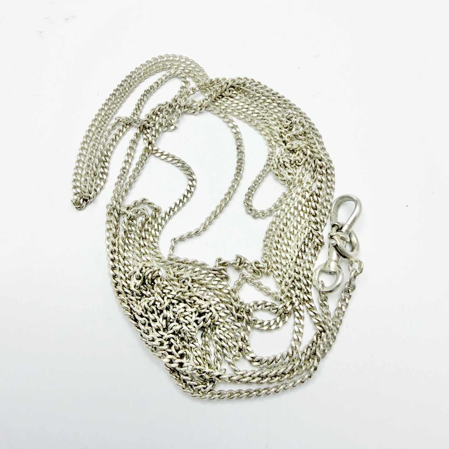 Antique Solid Silver 67" /  170cm Longuard Chain Necklace