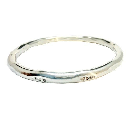 Karl-Erik Lindholm, Sweden 1972. Chunky Vintage Sterling Silver Bangle Bracelet.