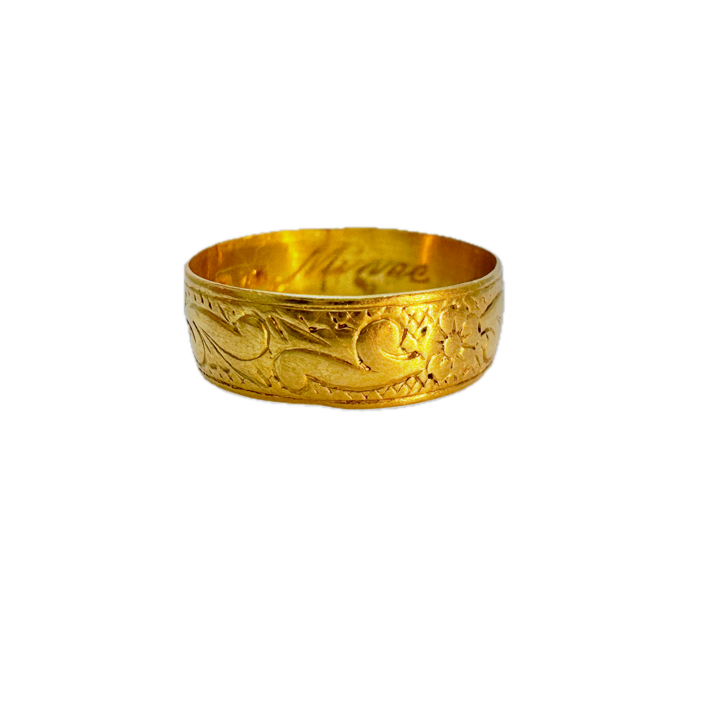 Sweden year 1902. Antique 23k Gold Floral Ring.