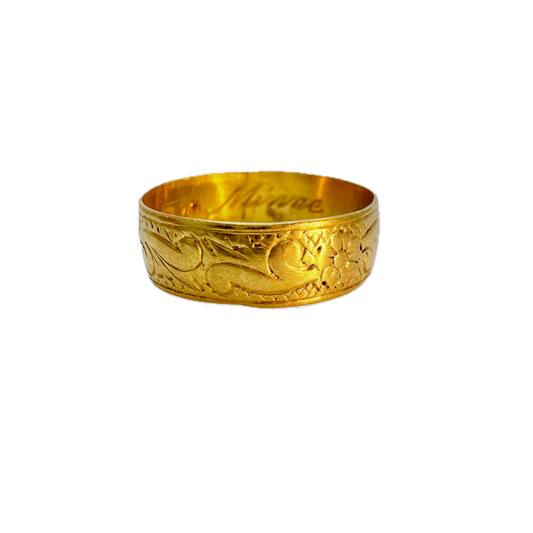 Sweden year 1902. Antique 23k Gold Floral Ring.
