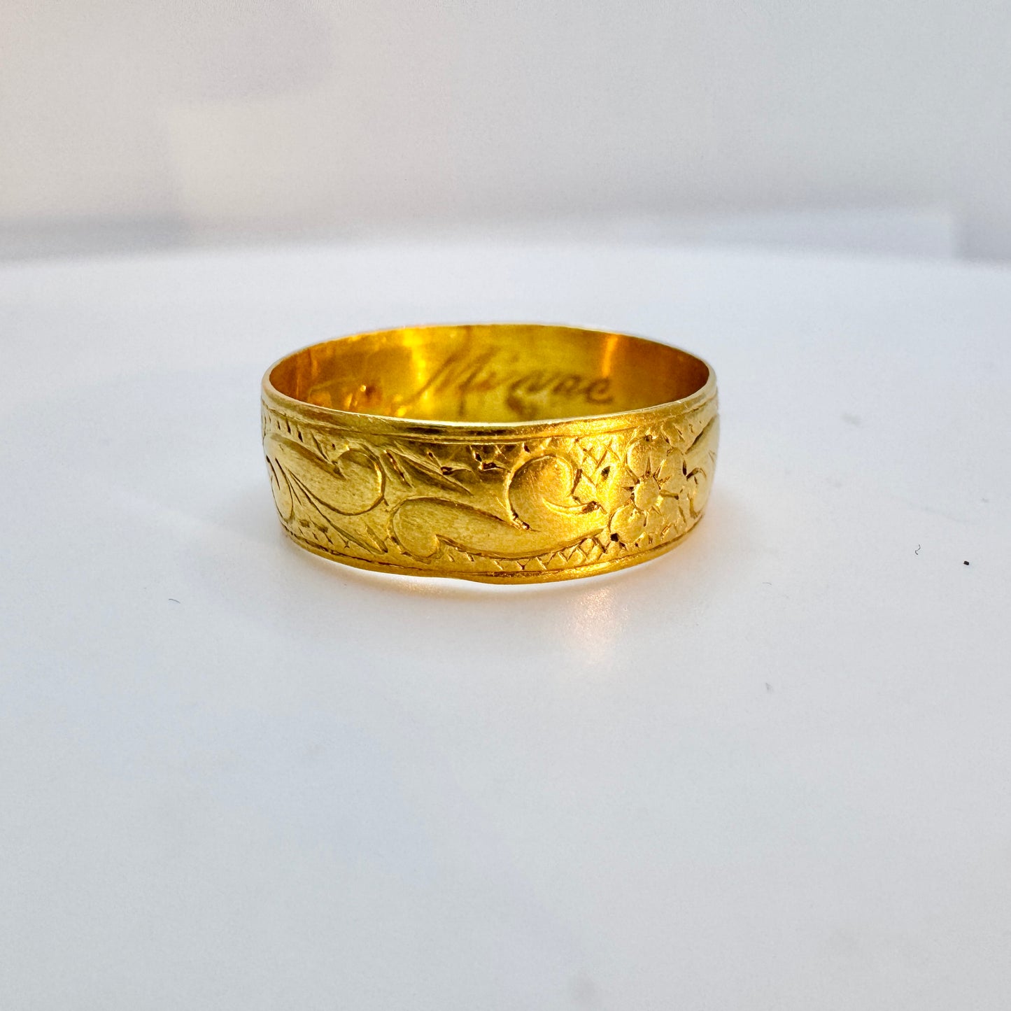 Sweden year 1902. Antique 23k Gold Floral Ring.