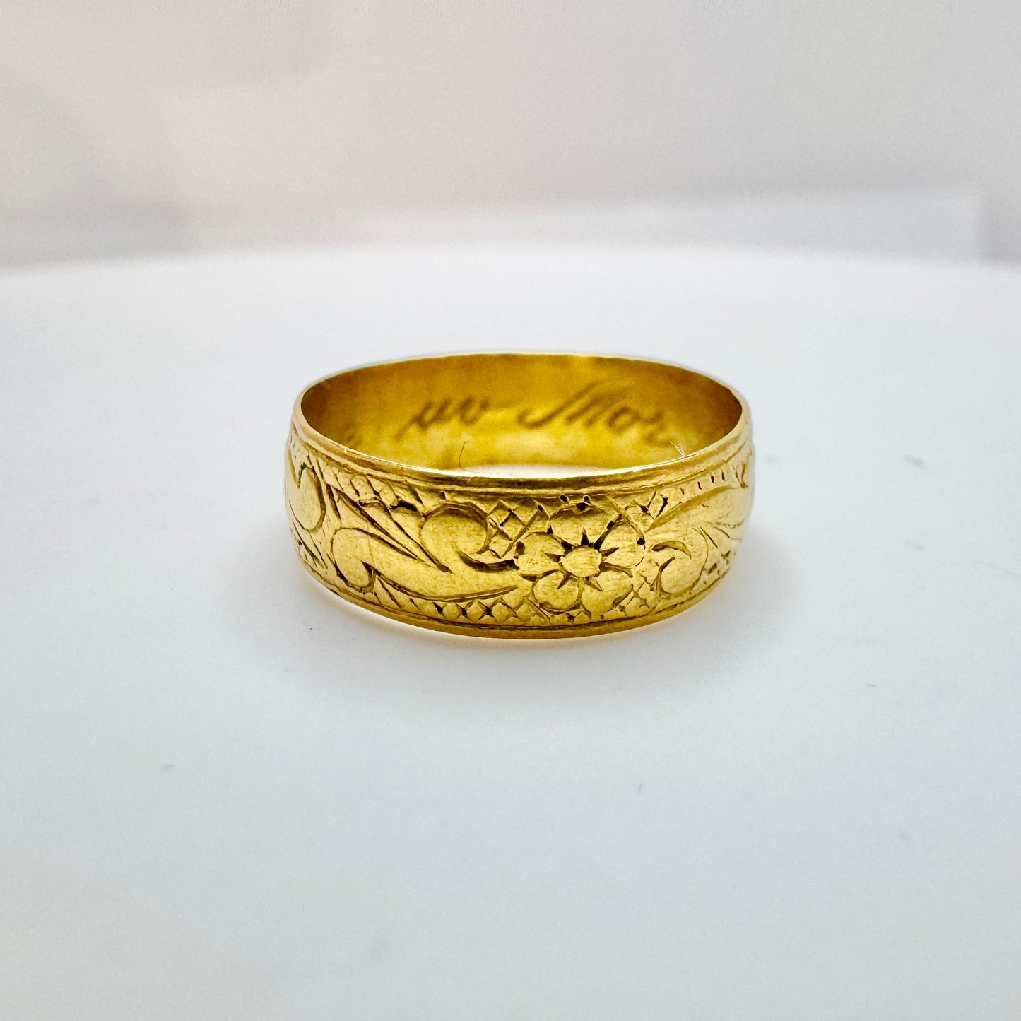 Sweden year 1902. Antique 23k Gold Floral Ring.