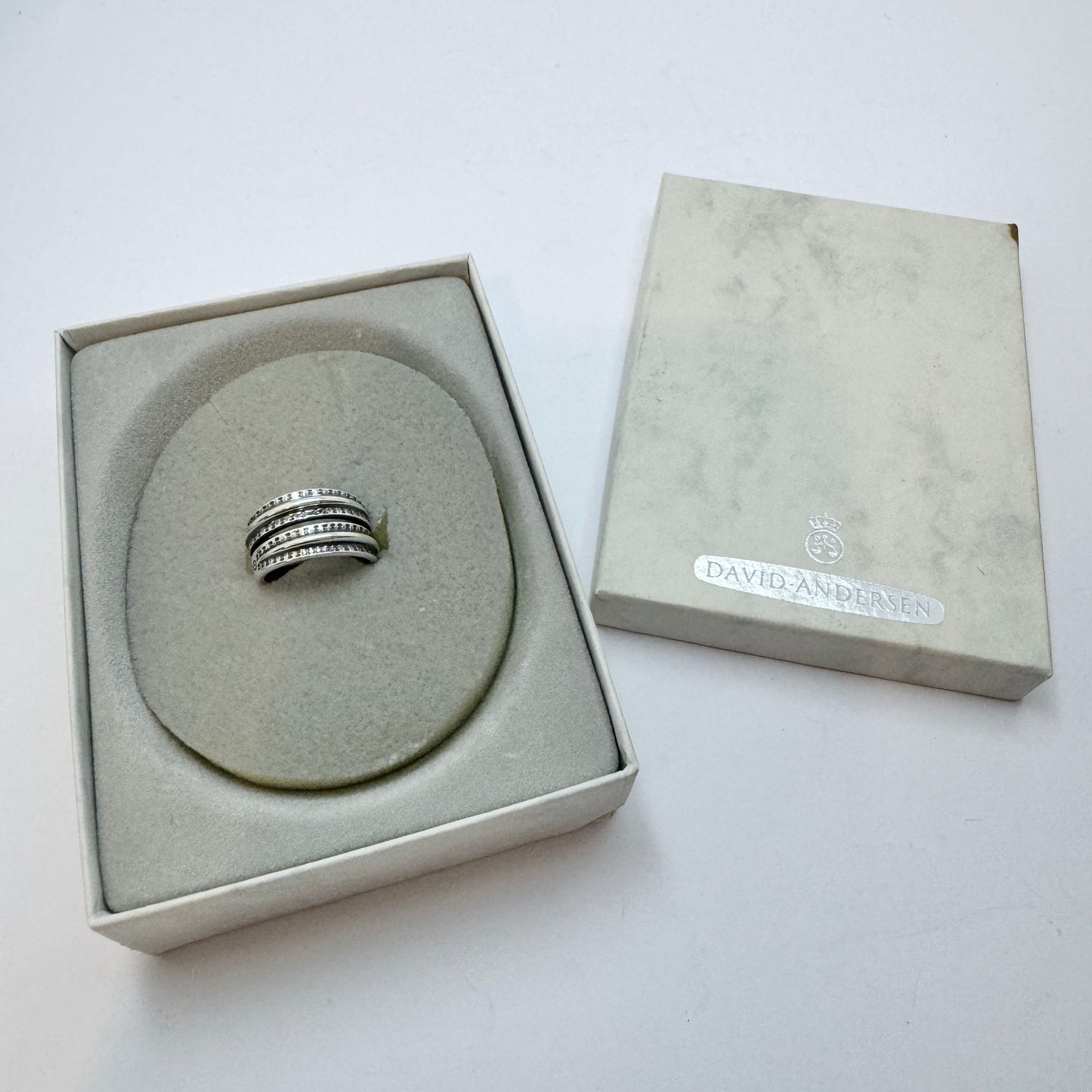 David-Andersen, Norway. Vintage Sterling Silver Viking Copy Ring. Boxed.