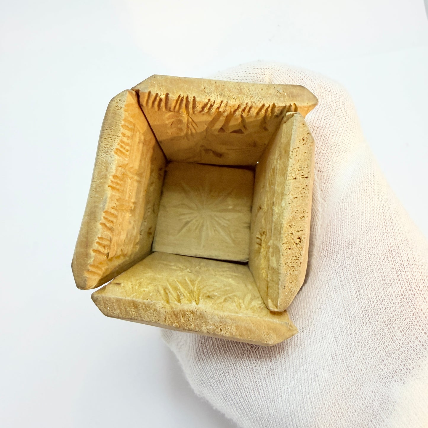 Antique Scandinavian Folk Art Wood Butter Mold. (Trivet)