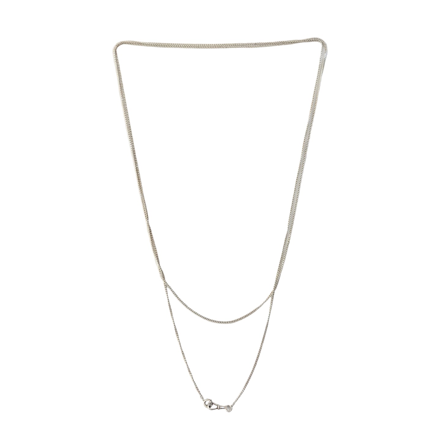 Antique Solid Silver 67" /  170cm Longuard Chain Necklace