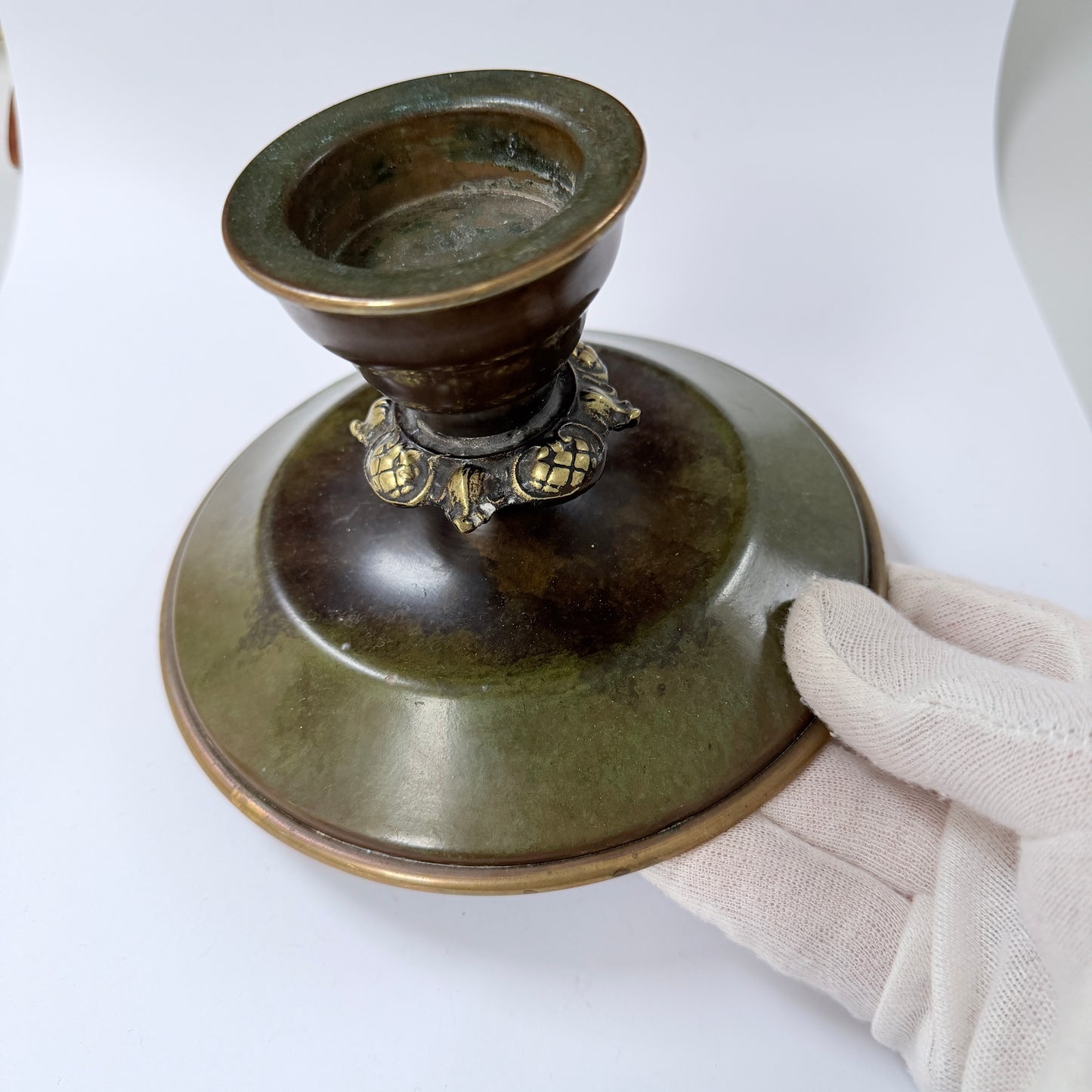 Holger Fridericia, Denmark ca 1930s. Vintage Art deco Bronze Candlestick.