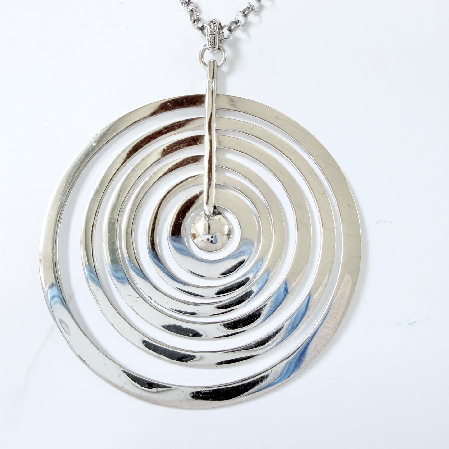 Tapio Wirkkala for Kultakeskus Finland. Vintage Sterling Silver Pendant Necklace. Design Silver Moon.