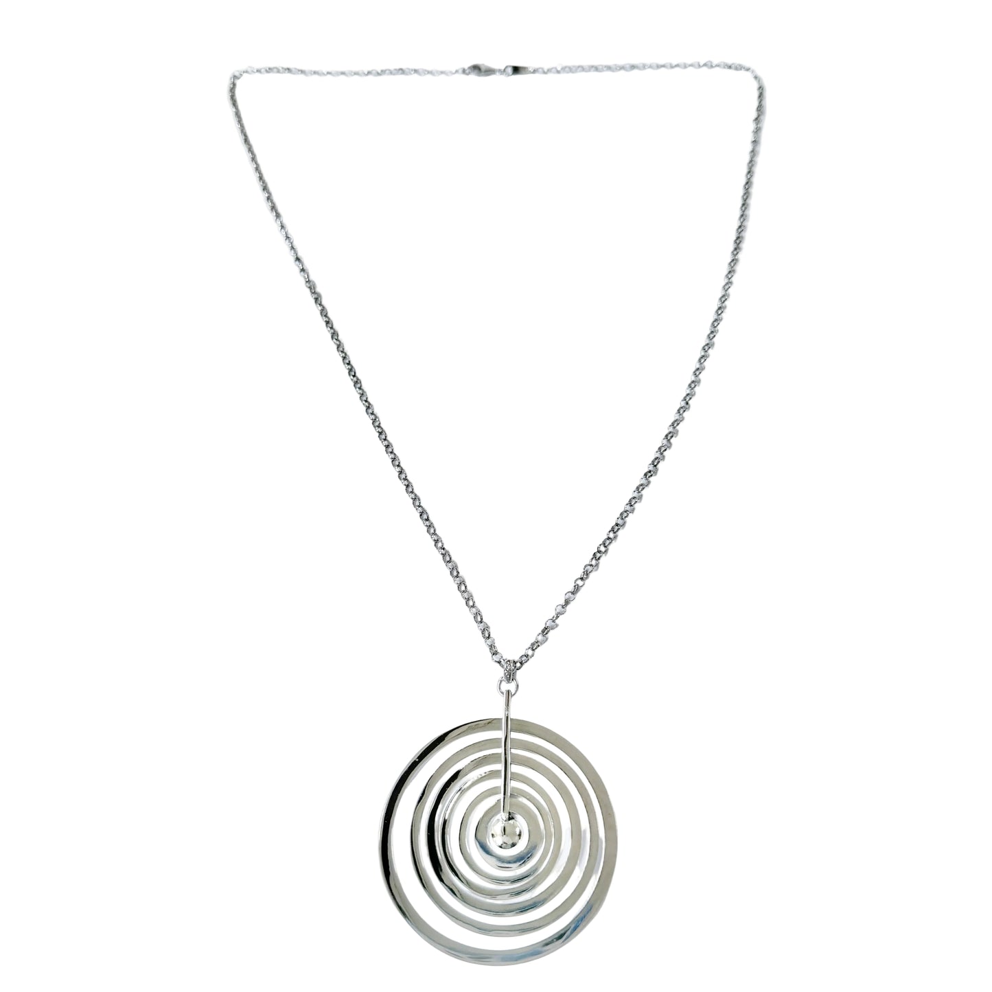 Tapio Wirkkala for Kultakeskus Finland. Vintage Sterling Silver Pendant Necklace. Design Silver Moon.