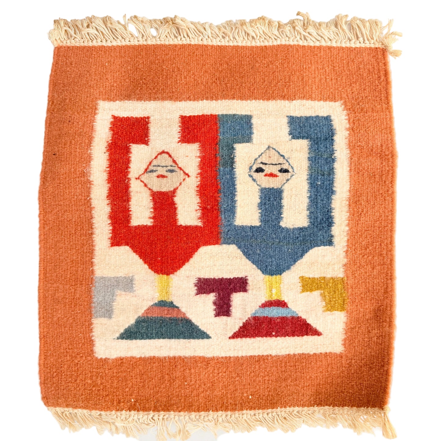 Tunisia. Vintage 1960-70s Wool Tapestry Wall Art.