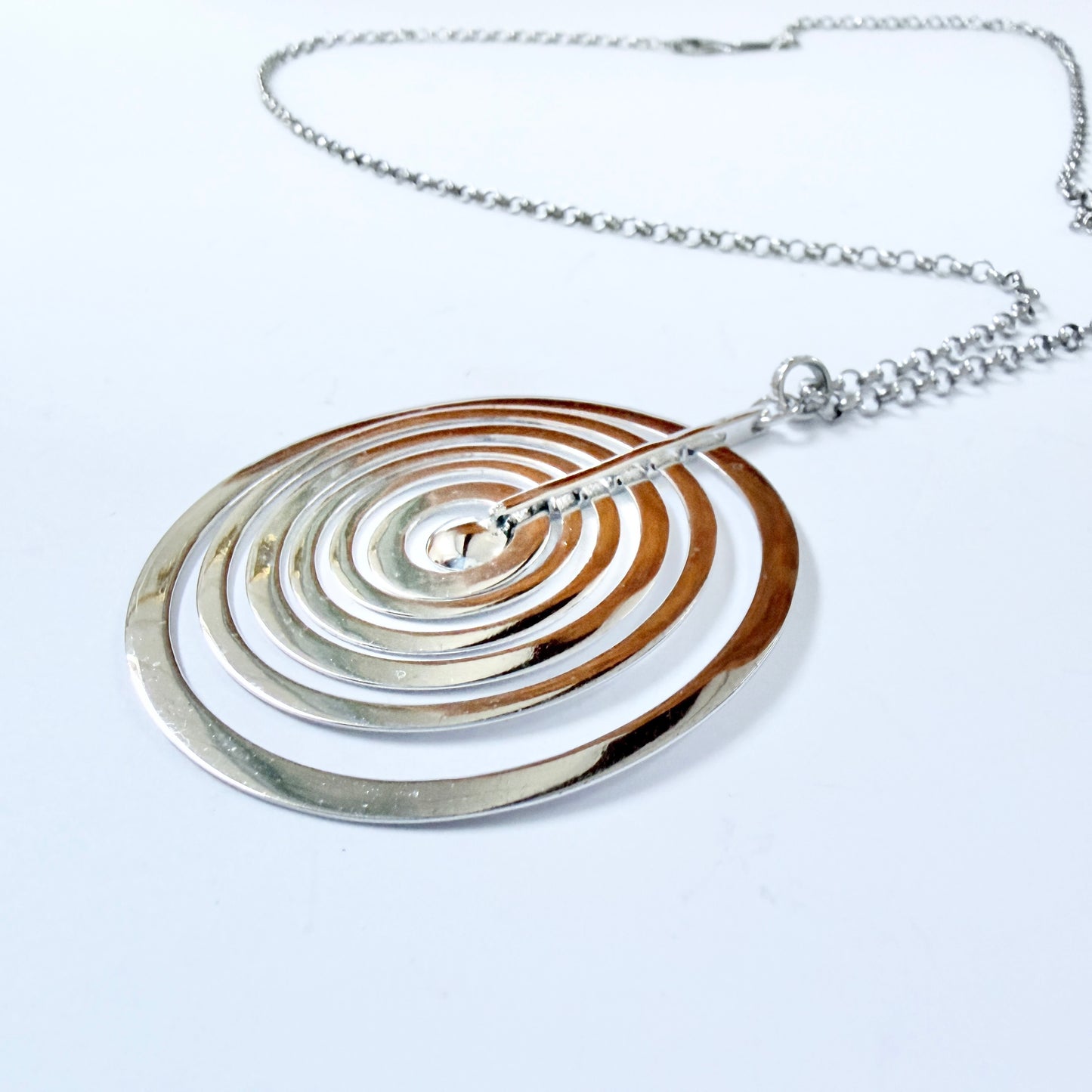 Tapio Wirkkala for Kultakeskus Finland. Vintage Sterling Silver Pendant Necklace. Design Silver Moon.