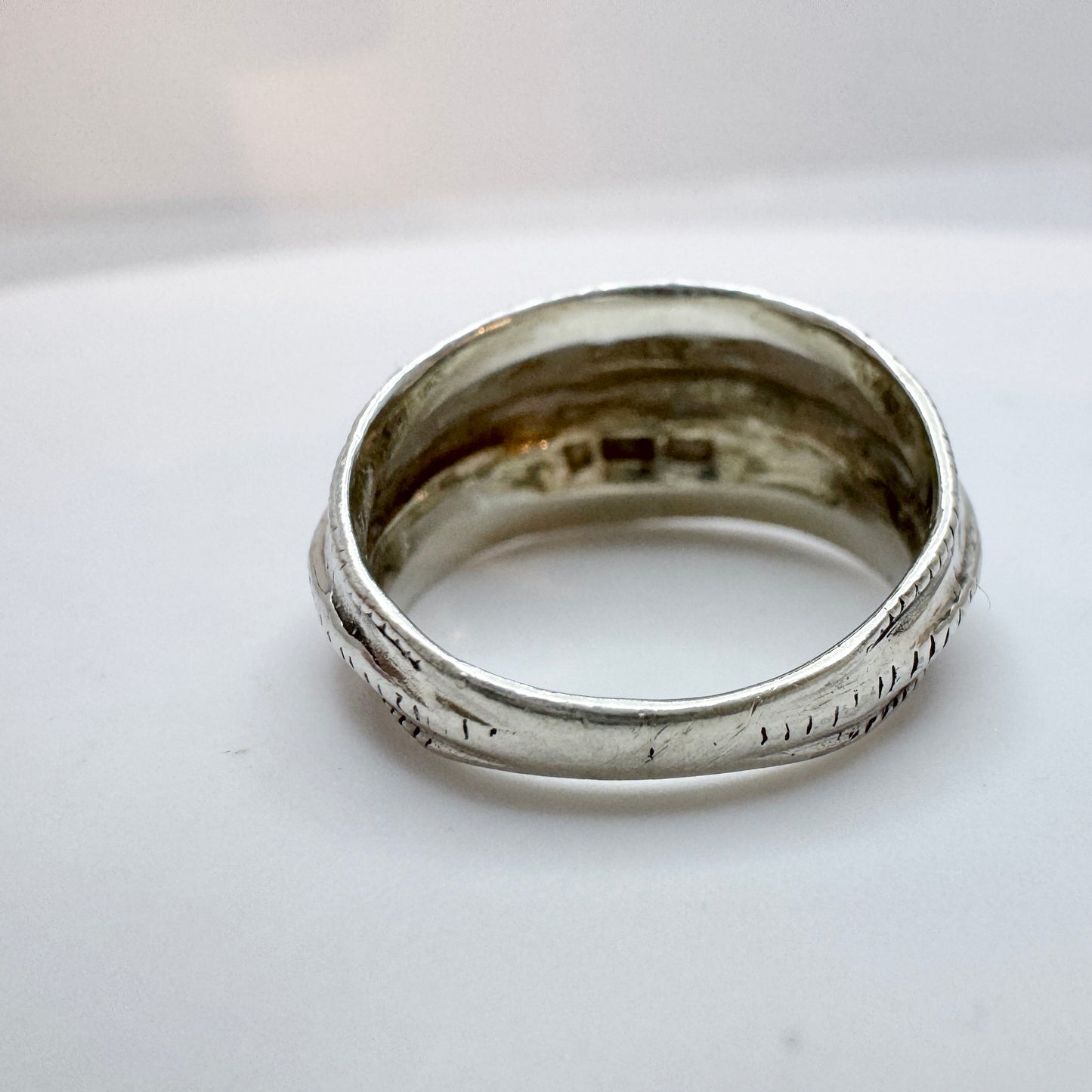 Bengt Hallberg, Sweden. Vintage Sterling Silver Viking Copy Ring.