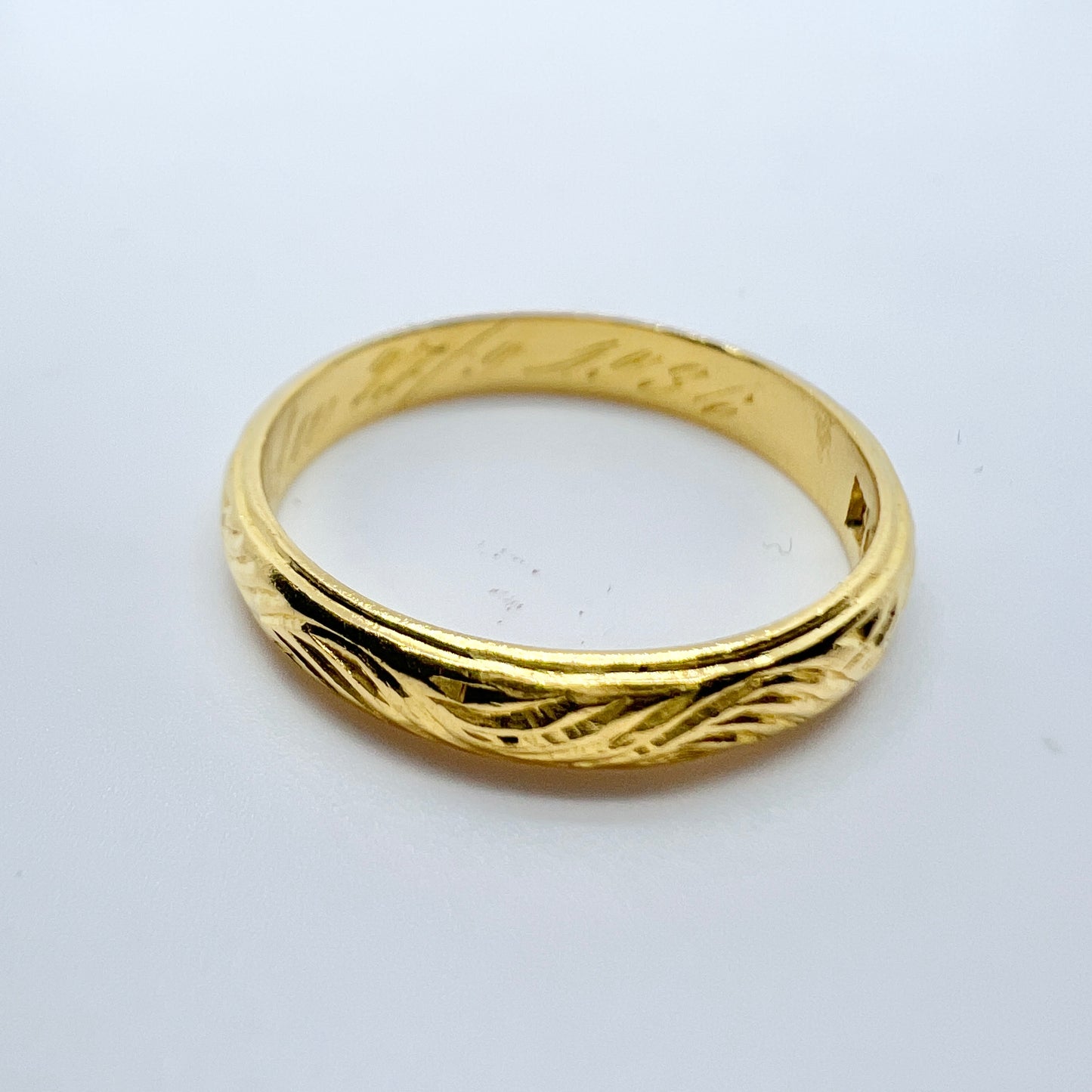 John Björk, Sweden 1936. Vintage 23k Gold Wedding Band Ring.