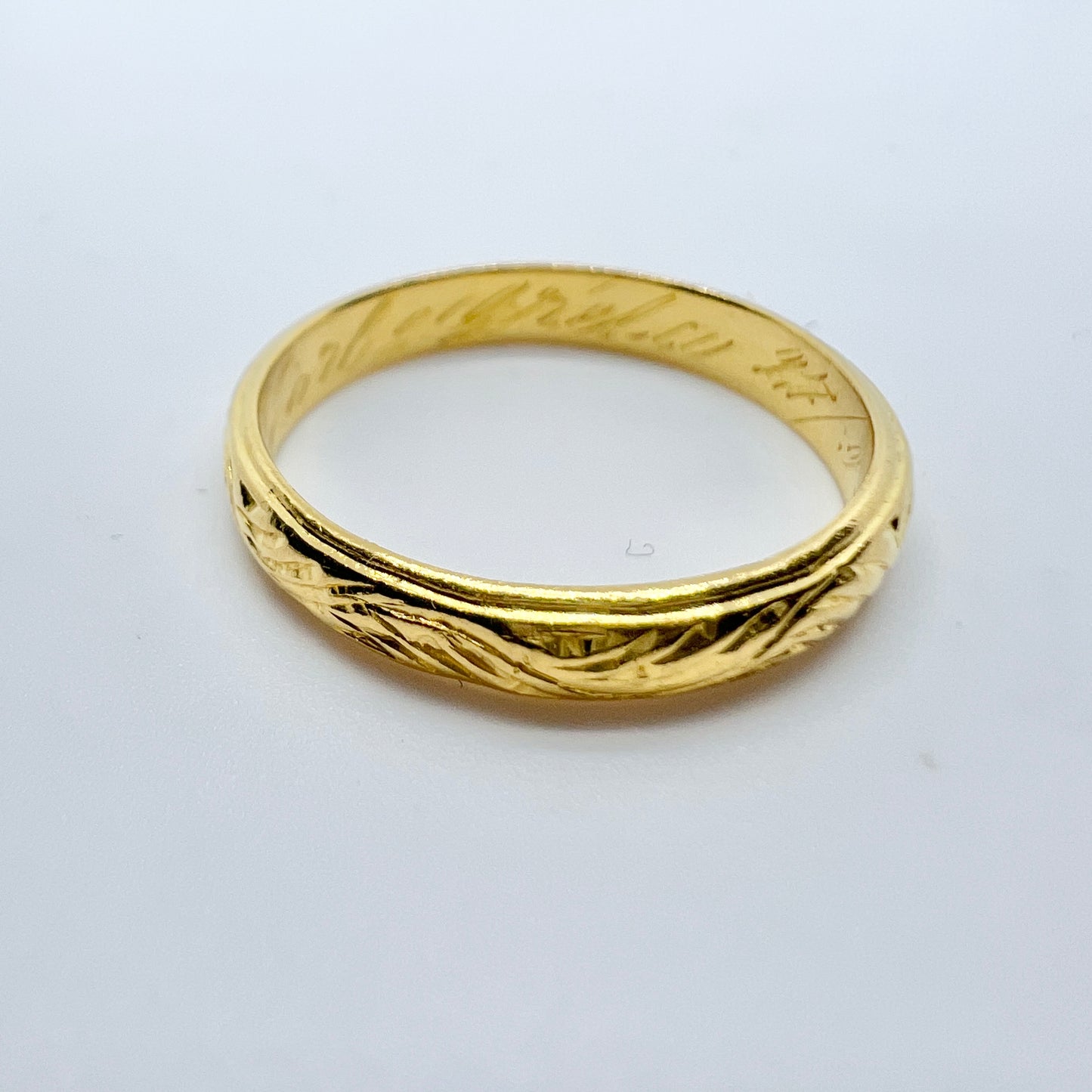 John Björk, Sweden 1936. Vintage 23k Gold Wedding Band Ring.