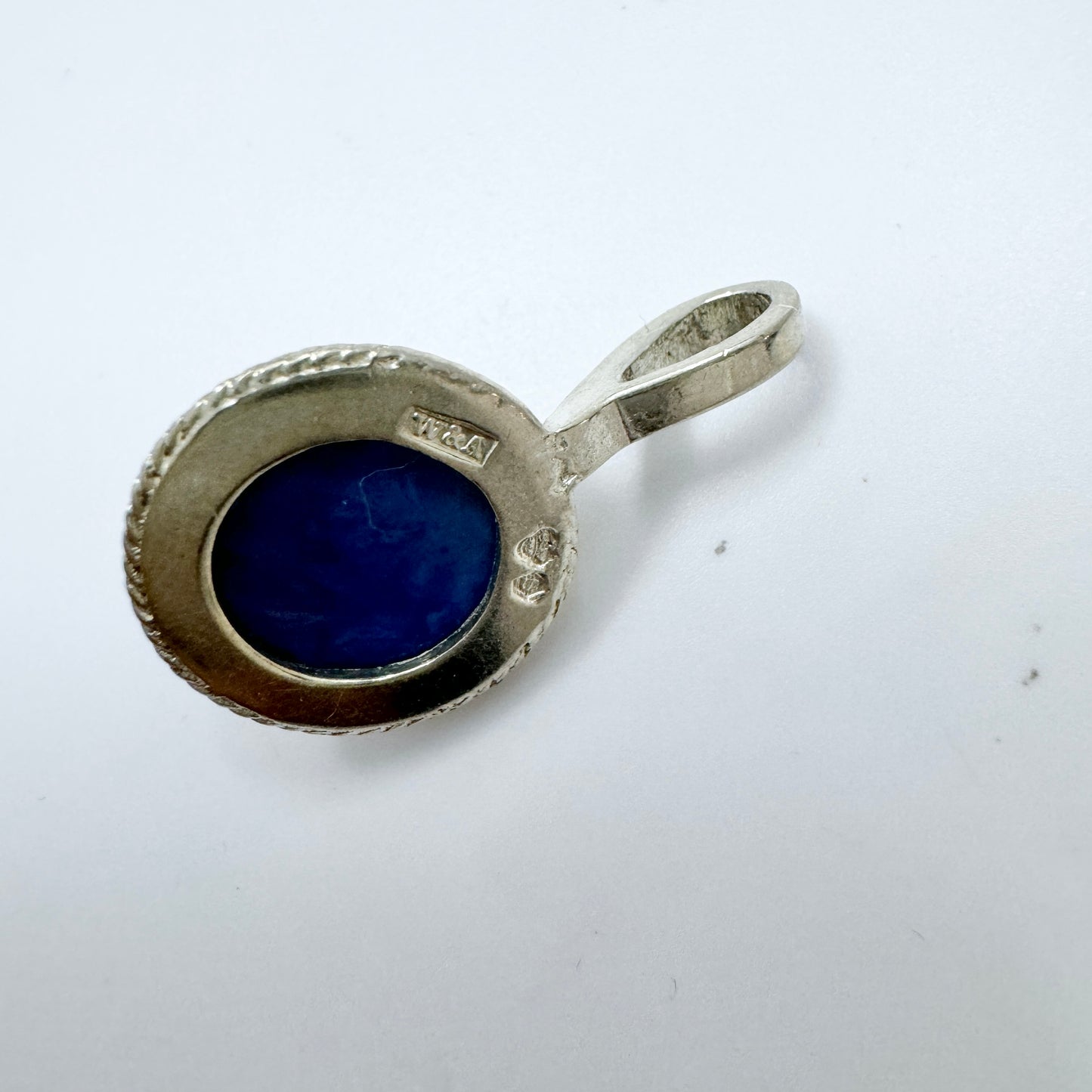 Wiktorsson, Sweden c 1960-70s. Small Vintage Silver Bergslagen-stone Pendant.