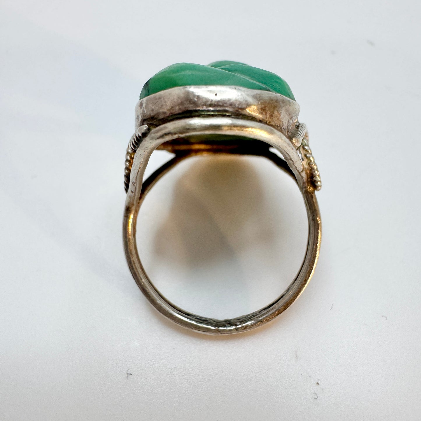 Vintage or Antique Solid Silver Turquoise Ring. Prob. the USA.