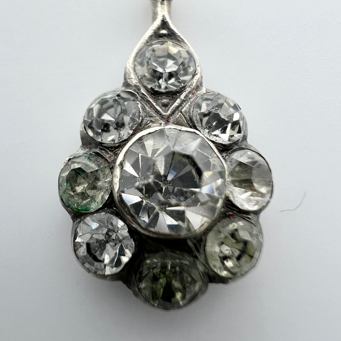 Knoll & Pregizer, Germany c 1920s Sterling Silver Paste Stone Pendant Necklace.